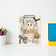 Personalized Halloween Clipboard – Cute Ghost Teacher Name Clipboard, Pastel Fall Classroom Decor, Spooky Teacher Office Supplies