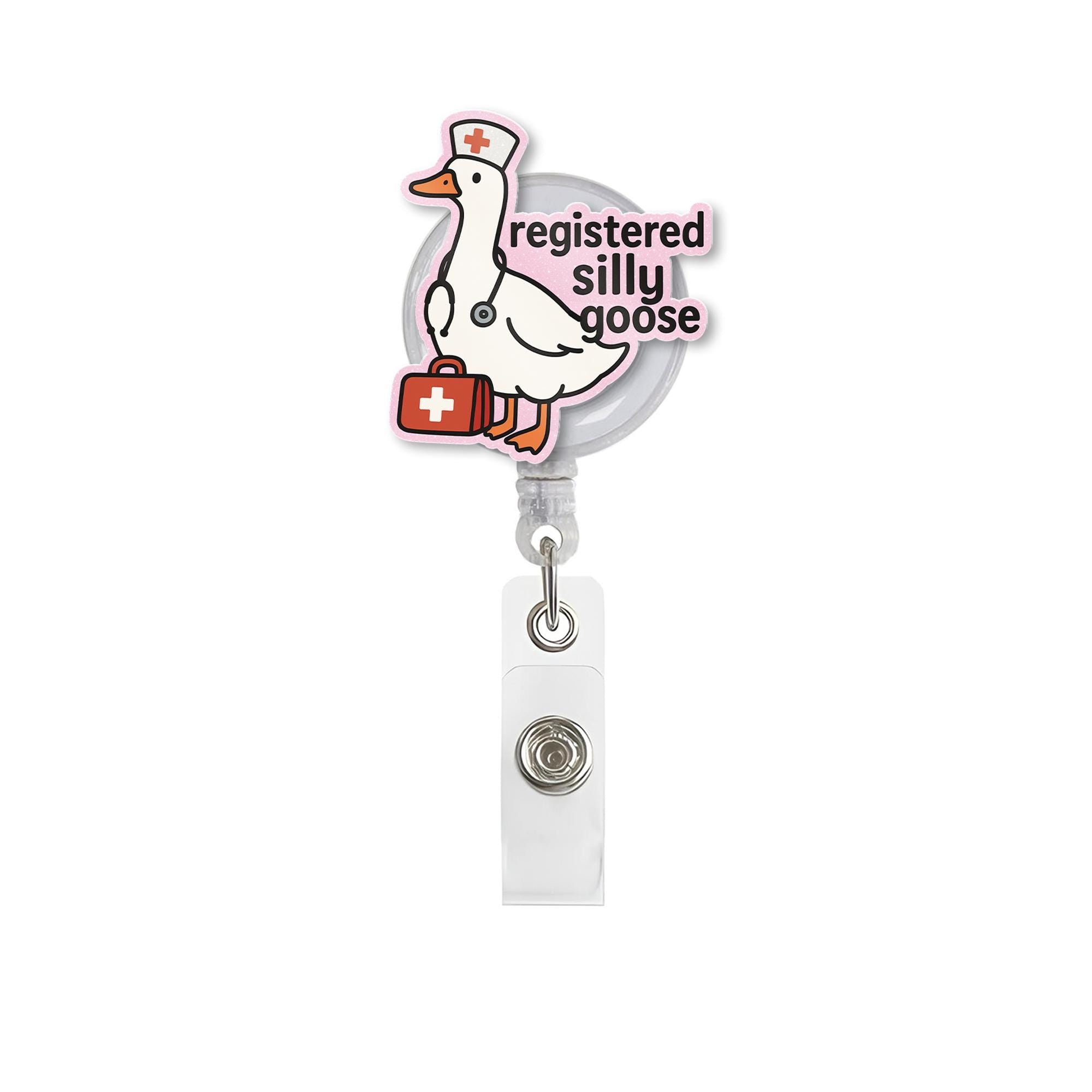 Registered Silly Goose Nurse Badge Reel, Funny Medical ID Holder, Cute RN Retractable Clip, Coworker Gift Idea, Cute Nurse ID Clip