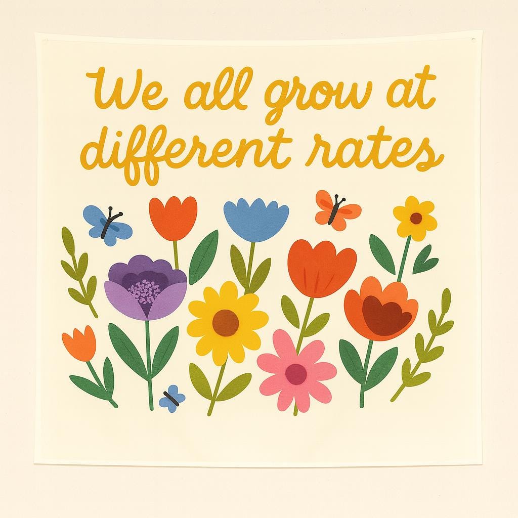 Special Education Classroom Tapestry – Growth Mindset Wall Art – Colorful Flower Banner for Teachers, Kids, or Counseling Room