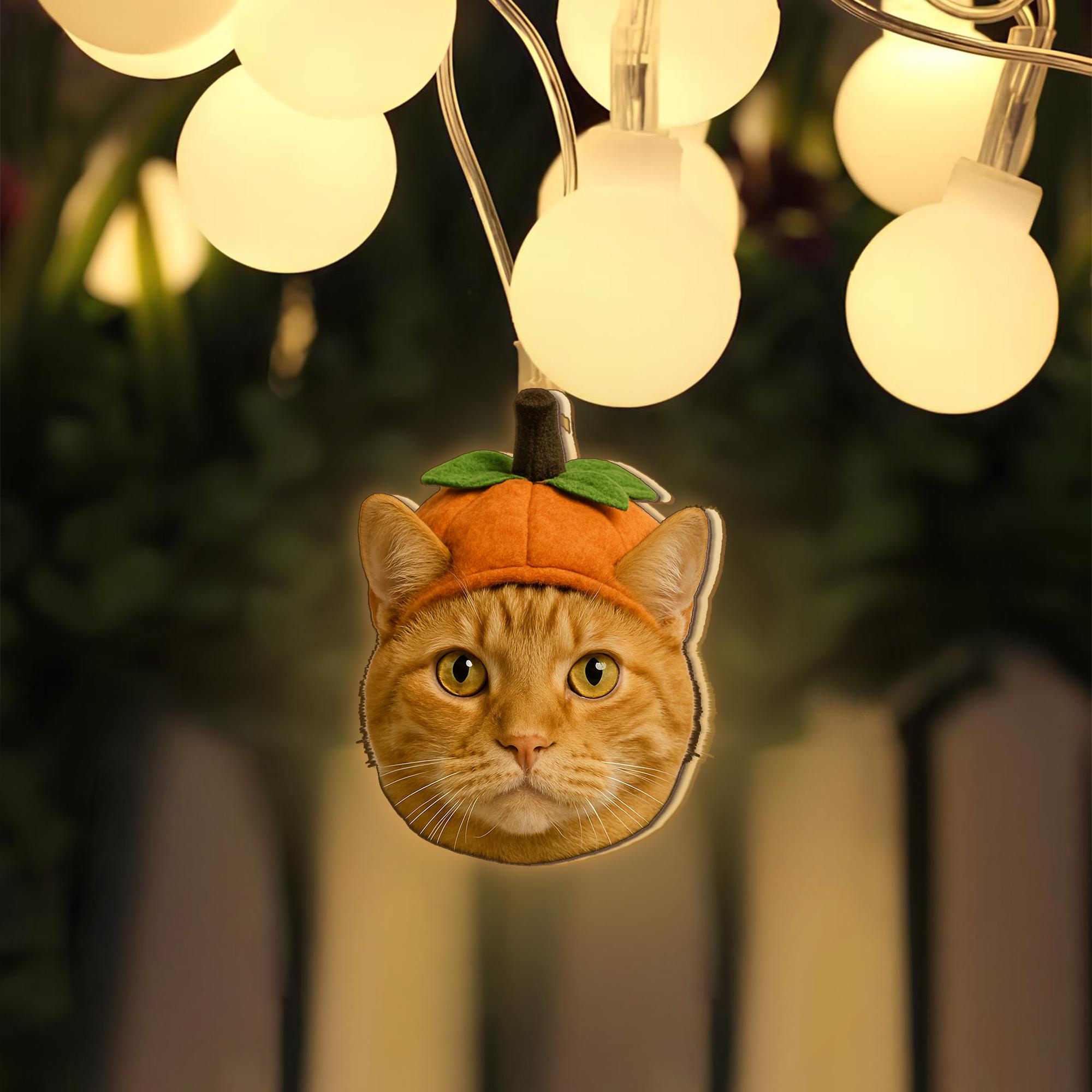 Custom Pet Face String Lights – Halloween Cat Dog Decor – Personalized Pet Photo Fairy Lights – Funny Pet Gift for Dog or Cat Lovers