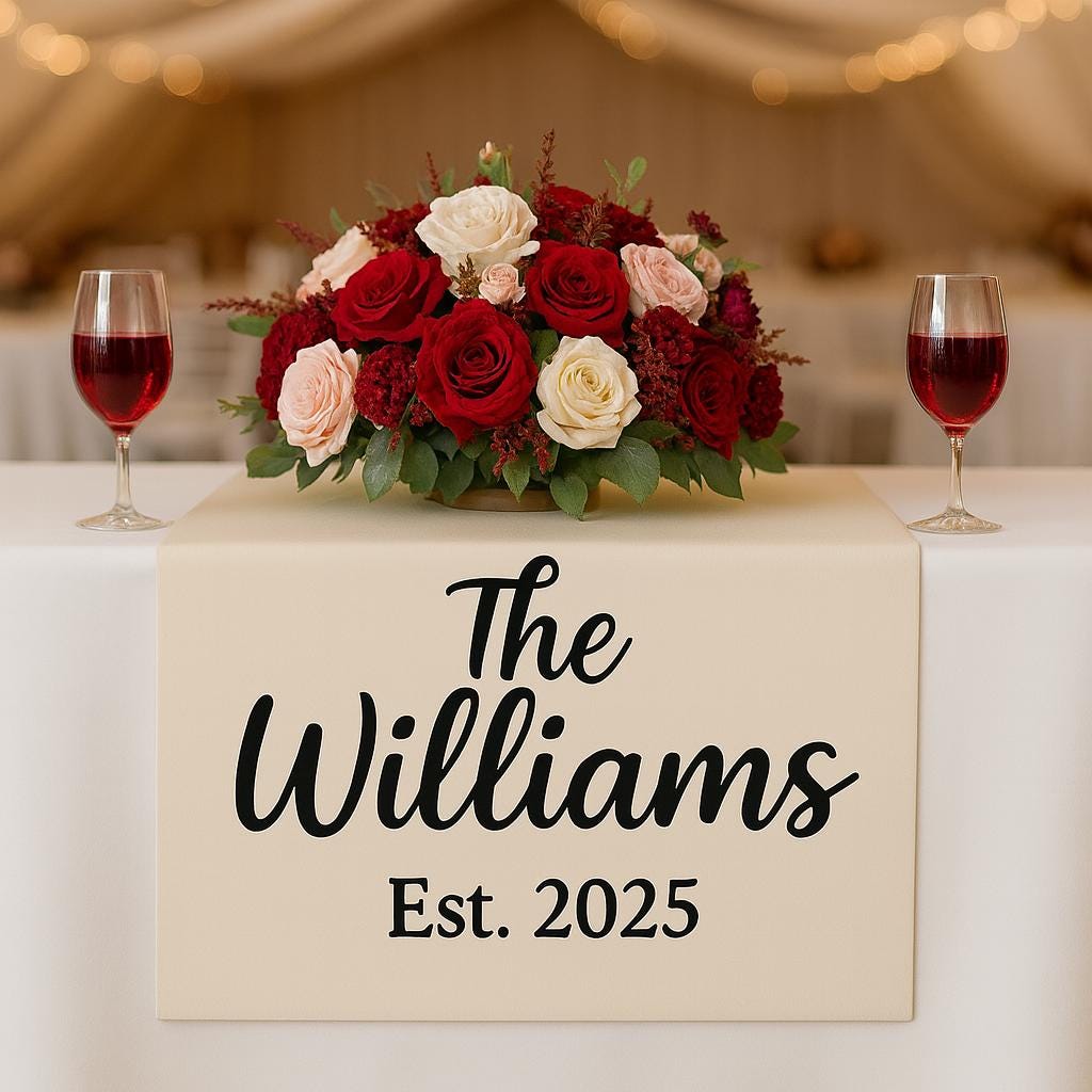 Personalized Wedding Table Sign with Last Name & Established Year - Custom Head Table Decor for Reception, Reception Decor for Newlyweds