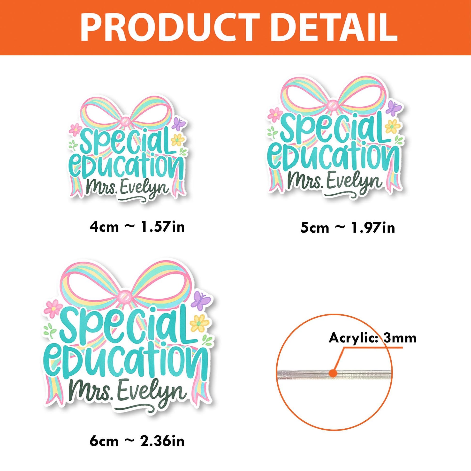 Custom Special Education Badge Reel – Personalized Teacher Name ID Holder with Pastel Bow, Cute Gift for SPED, Para or Educator