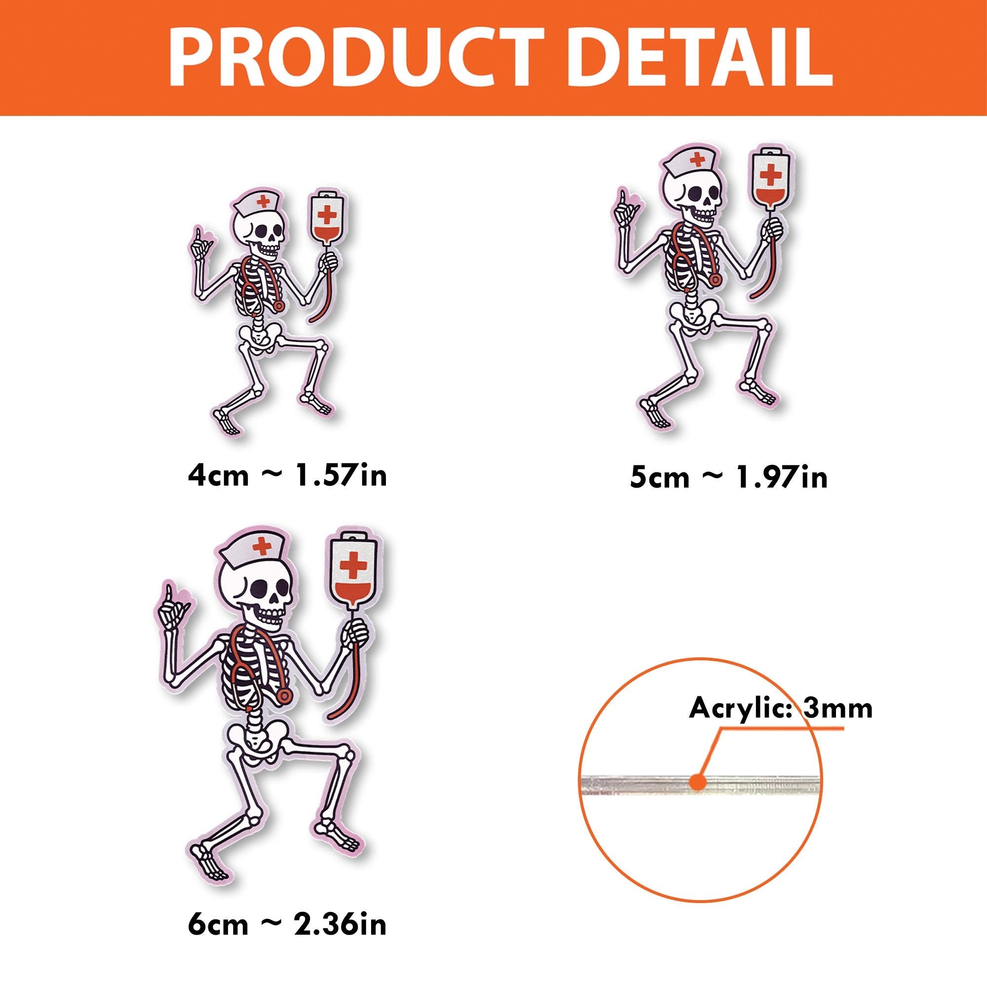 Skeleton Nurse Badge Reel, Halloween ID Holder, Cute Medical Badge Clip, RN Lanyard Accessory, Funny Healthcare Badge Reel