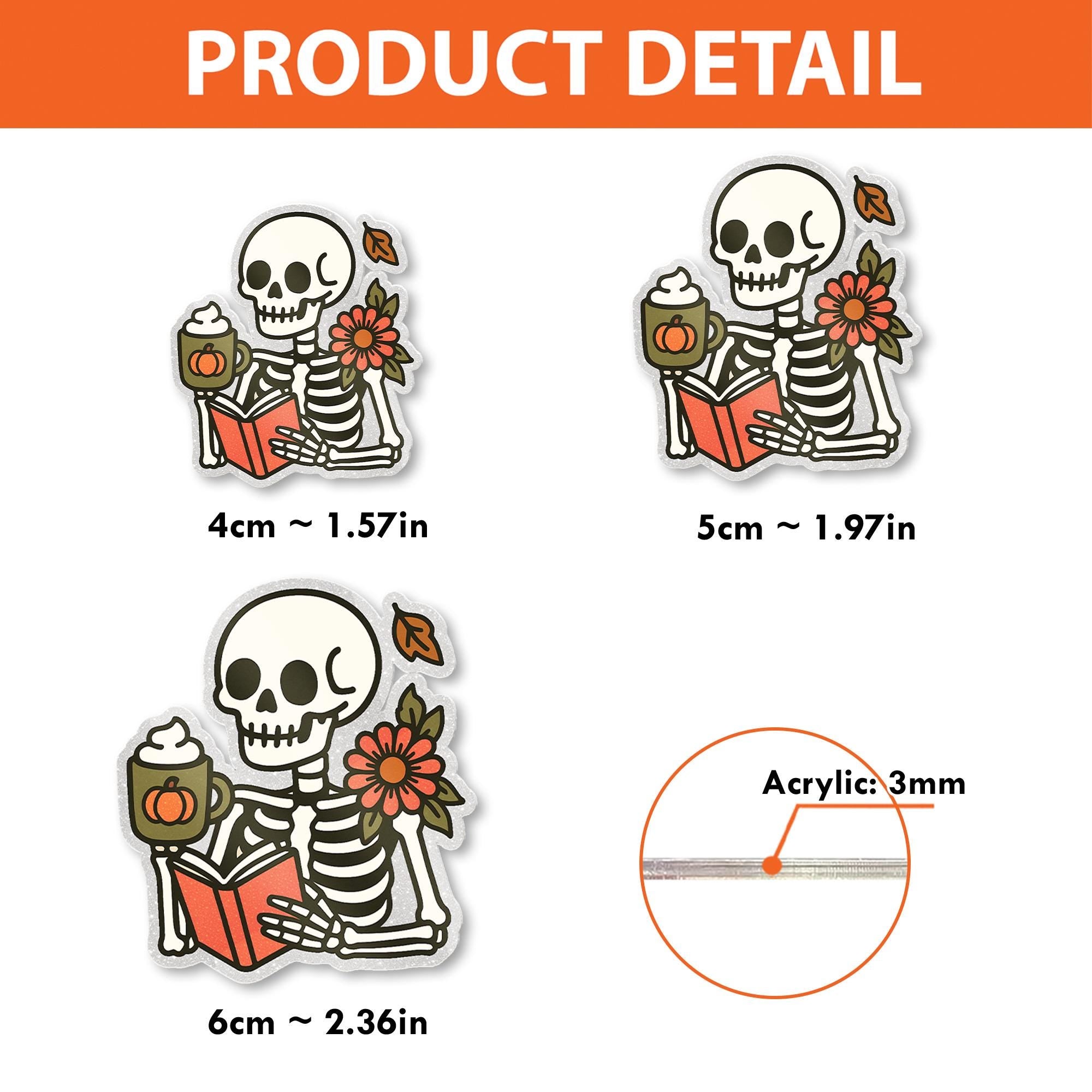 Skeleton Reading Badge Reel, Fall Coffee ID Holder, Pumpkin Spice Nurse Clip, Cute Halloween Badge, Spooky Autumn Accessory