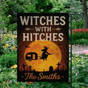 Witches With Hitches Flag, Halloween Camping Garden Sign, Personalized Witch Yard Decor, Funny Spooky Camper Flag