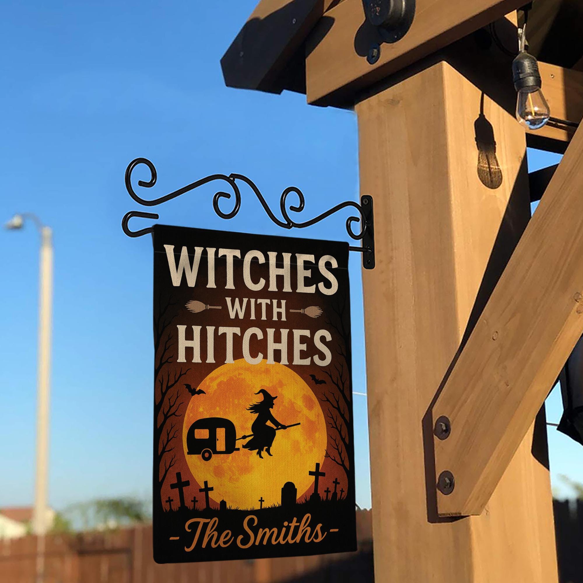 Witches With Hitches Flag, Halloween Camping Garden Sign, Personalized Witch Yard Decor, Funny Spooky Camper Flag