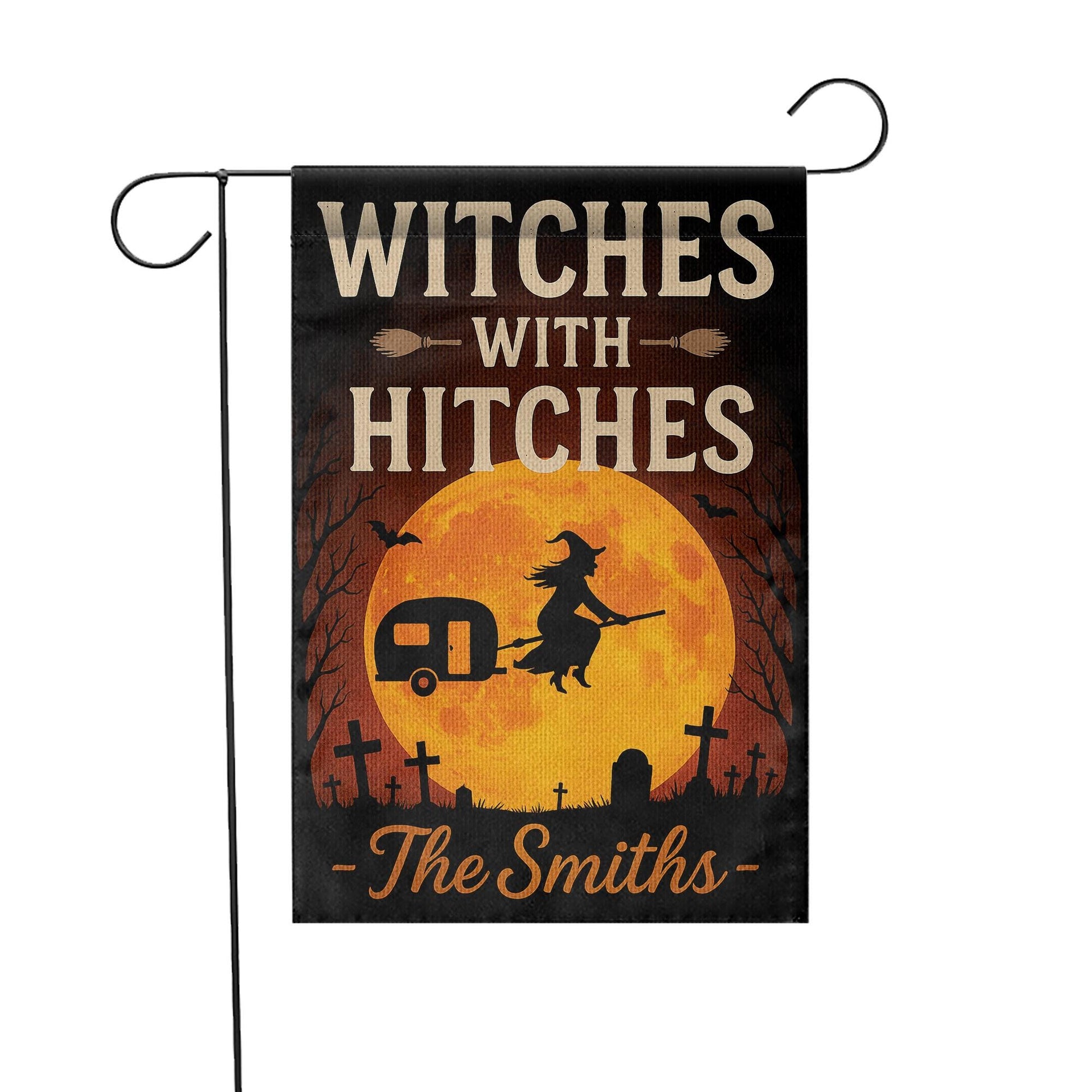 Witches With Hitches Flag, Halloween Camping Garden Sign, Personalized Witch Yard Decor, Funny Spooky Camper Flag