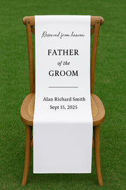 Reserved Memorial Wedding Chair Sign – “Reserved from Heaven” Custom Remembrance Banner for Loved Ones