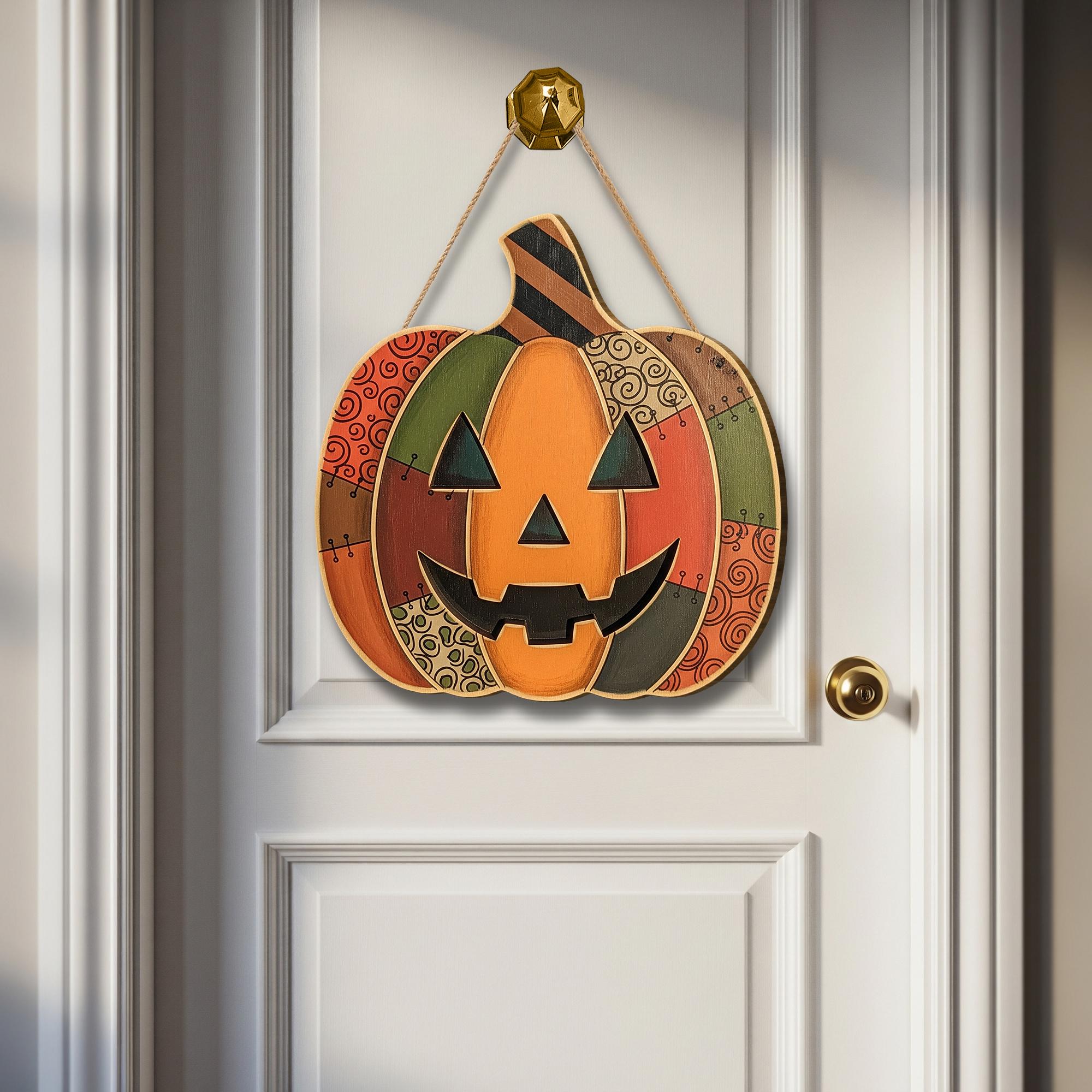 Rustic Pumpkin Halloween Wooden Sign , Jack-o-Lantern Porch Sign, Fall Door Decor, Autumn Home Decor