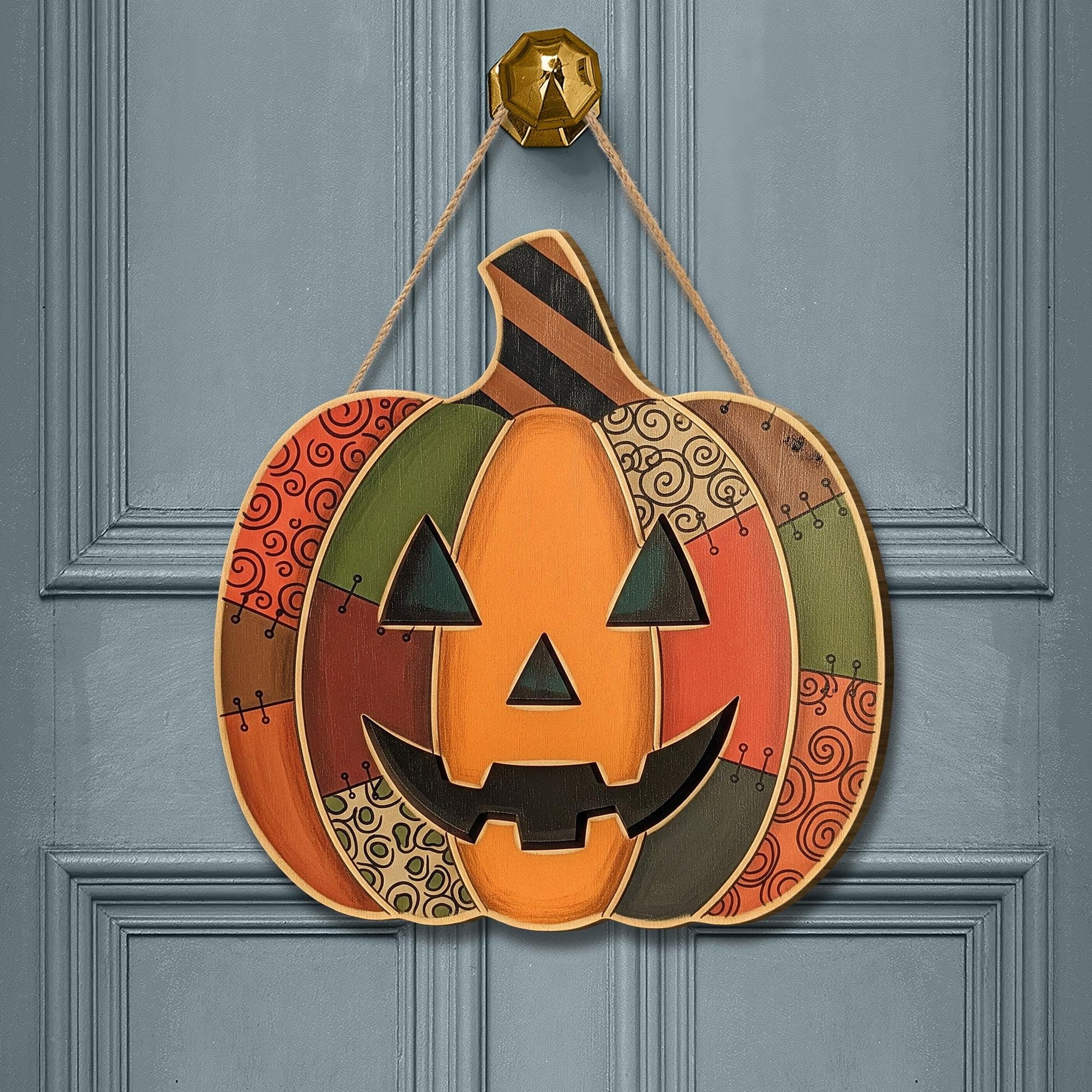 Rustic Pumpkin Halloween Wooden Sign , Jack-o-Lantern Porch Sign, Fall Door Decor, Autumn Home Decor