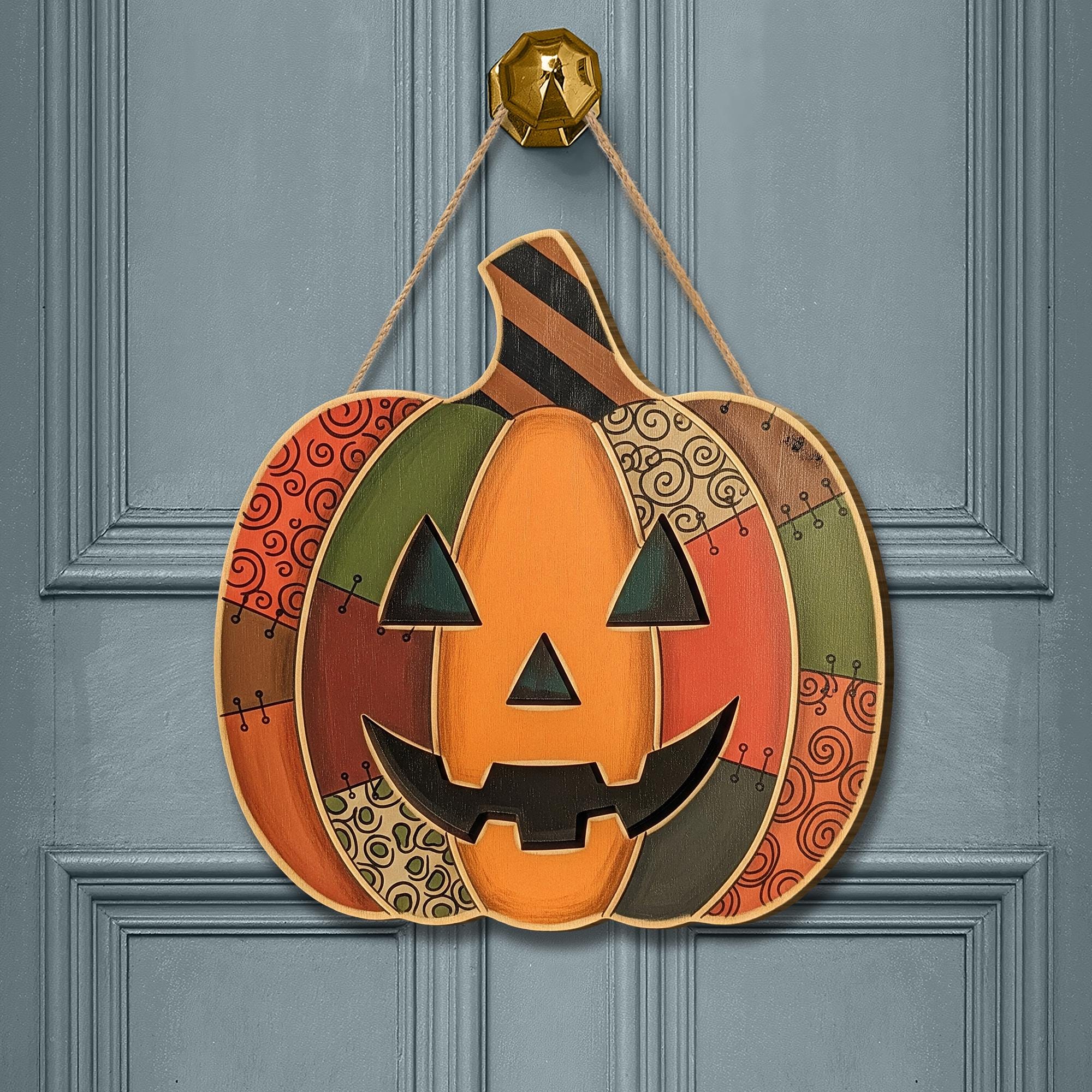 Rustic Pumpkin Halloween Wooden Sign , Jack-o-Lantern Porch Sign, Fall Door Decor, Autumn Home Decor