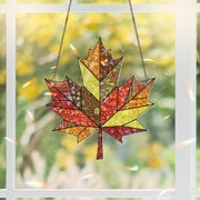 Autumn Maple Leaf Suncatcher, Stained Glass Wall Hanging, Fall Decor, Housewarming Gift