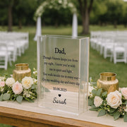 Wedding Memorial Book Vase, Dad in Heaven Gift, Personalized Acrylic Flower Holder, In Memory of Dad Sign, Bride Remembrance , Reserved Vase