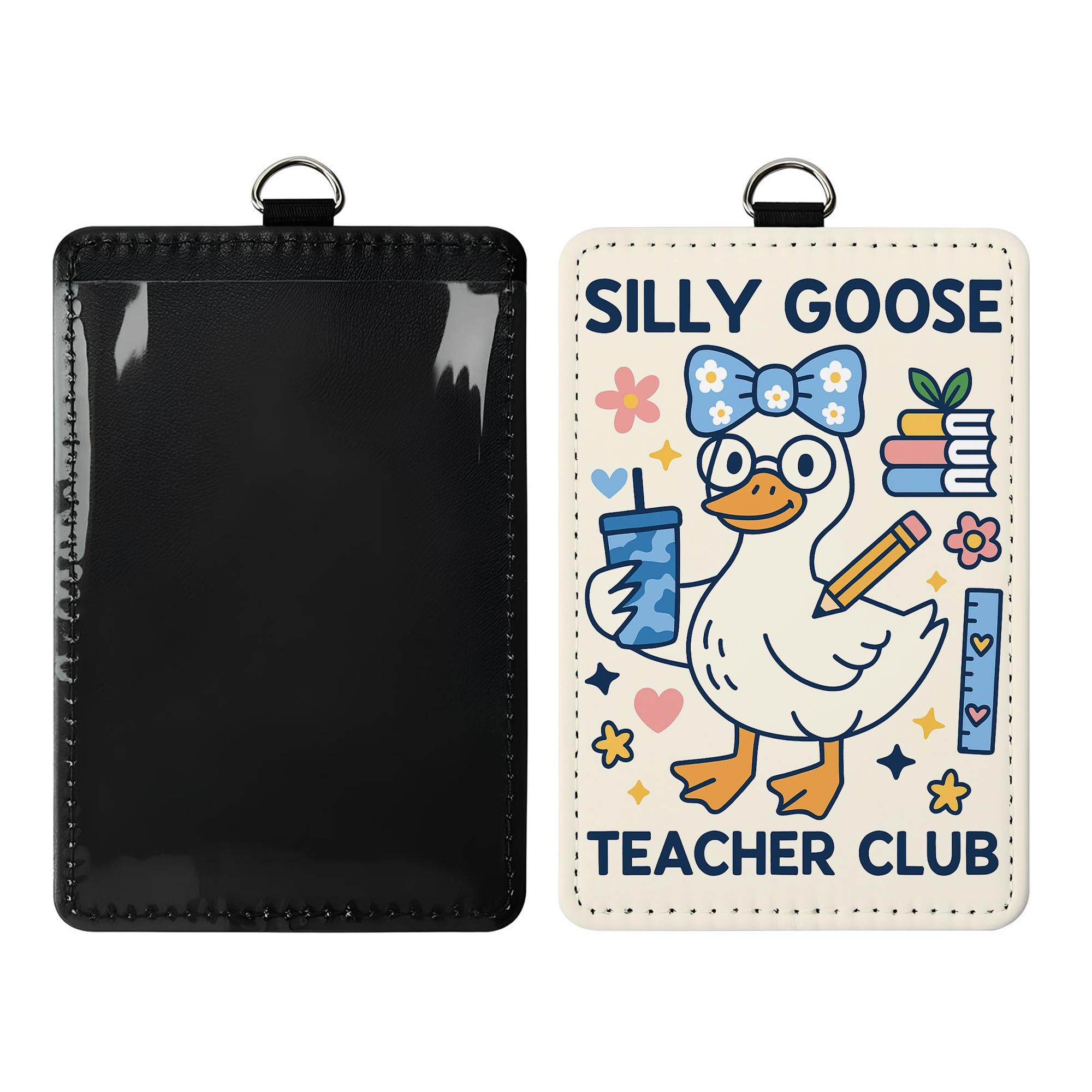 Silly Goose Teacher Club ID Badge Holder - Cute Goose Lanyard for Educators, Funny Teacher Gift, Classroom Accessories, Teacher Club