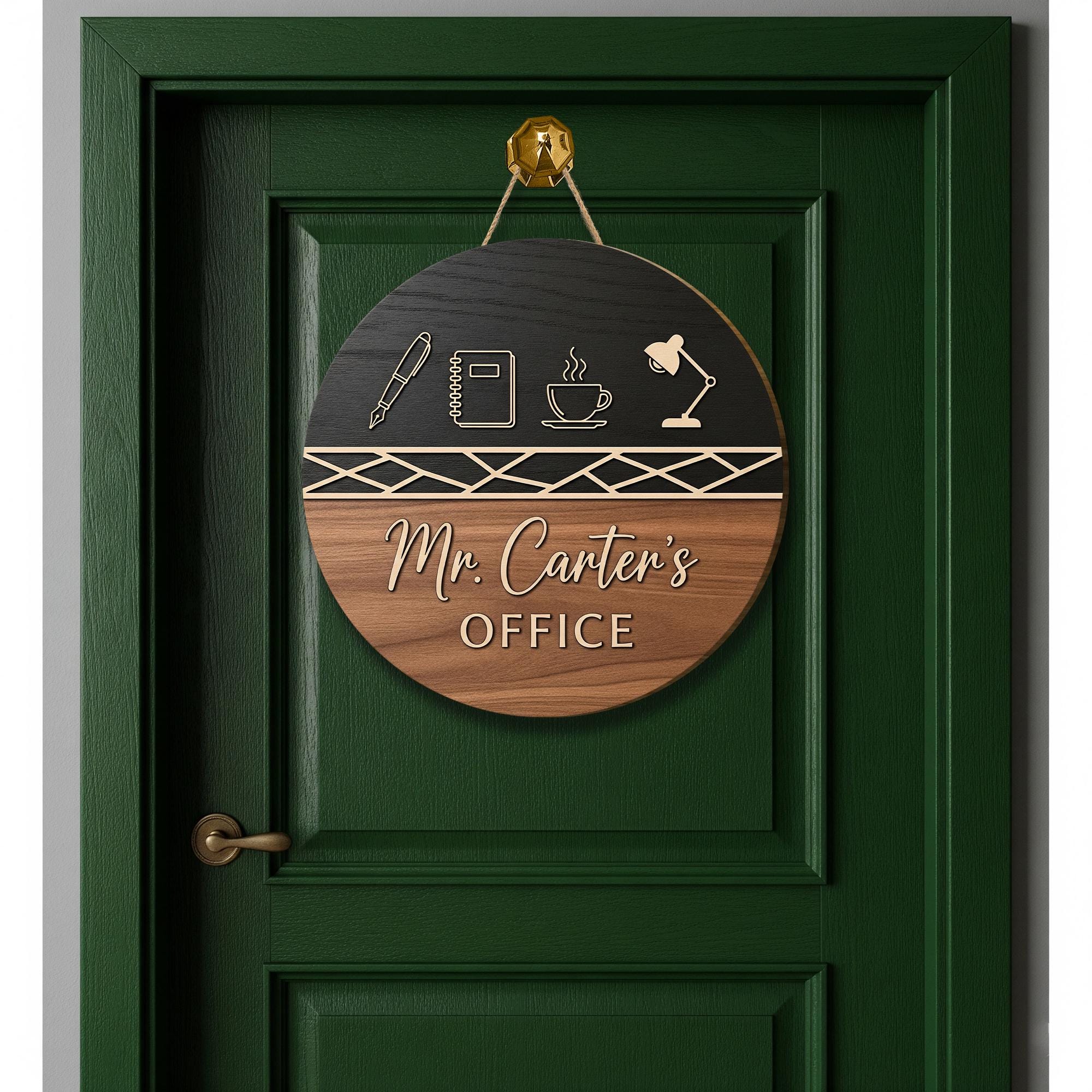 Personalized Office Door Sign, Custom Name Plaque, Wood Office Decor, Professional Door Hanger, Gift for Boss or Coworker