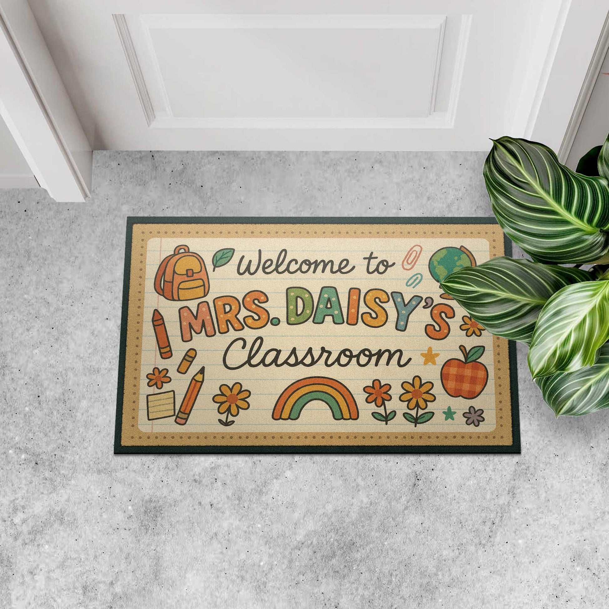 Personalized Classroom Doormat, Teacher Welcome Mat, Custom School Rug, Cute Back to School Decor, Gift for Teachers
