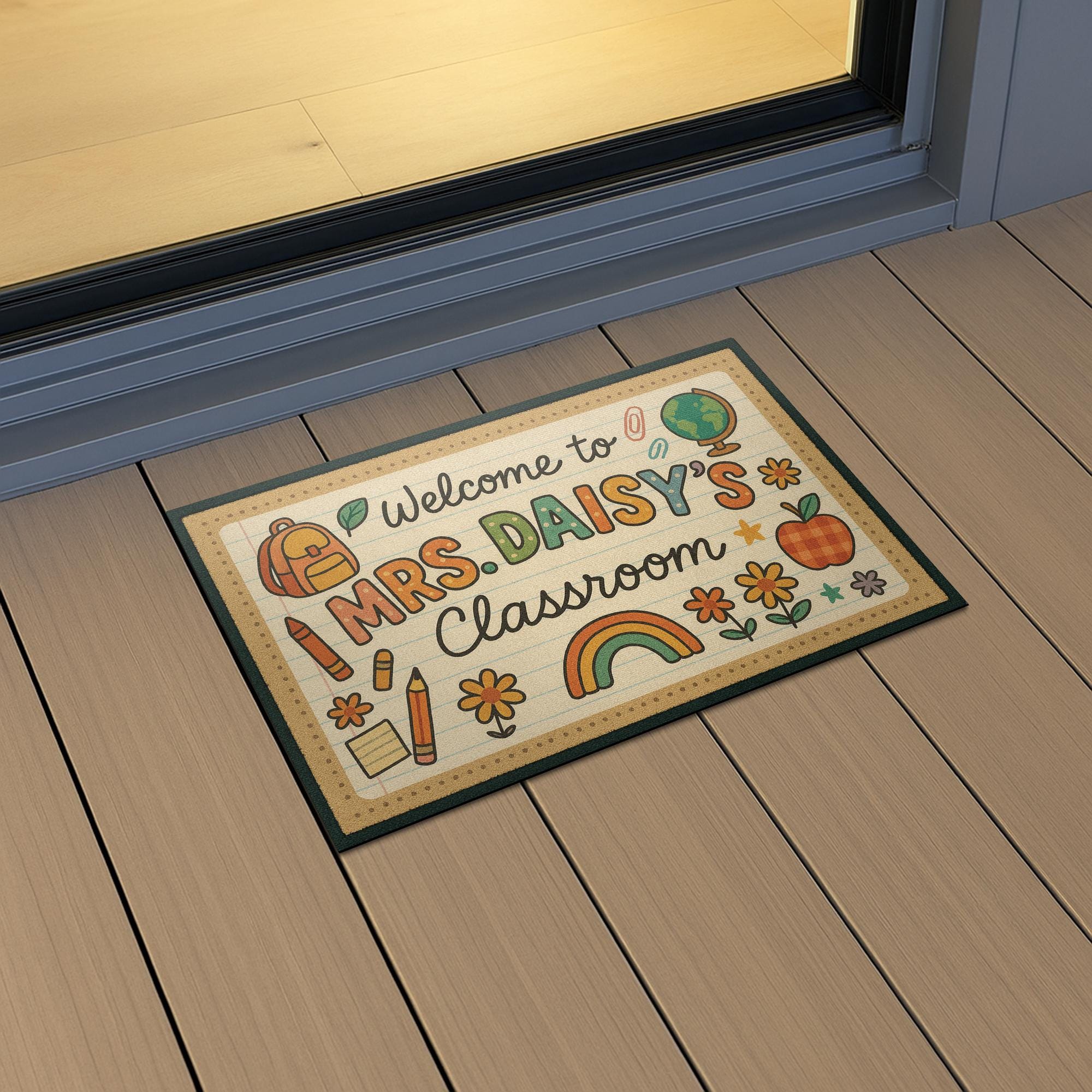 Personalized Classroom Doormat, Teacher Welcome Mat, Custom School Rug, Cute Back to School Decor, Gift for Teachers