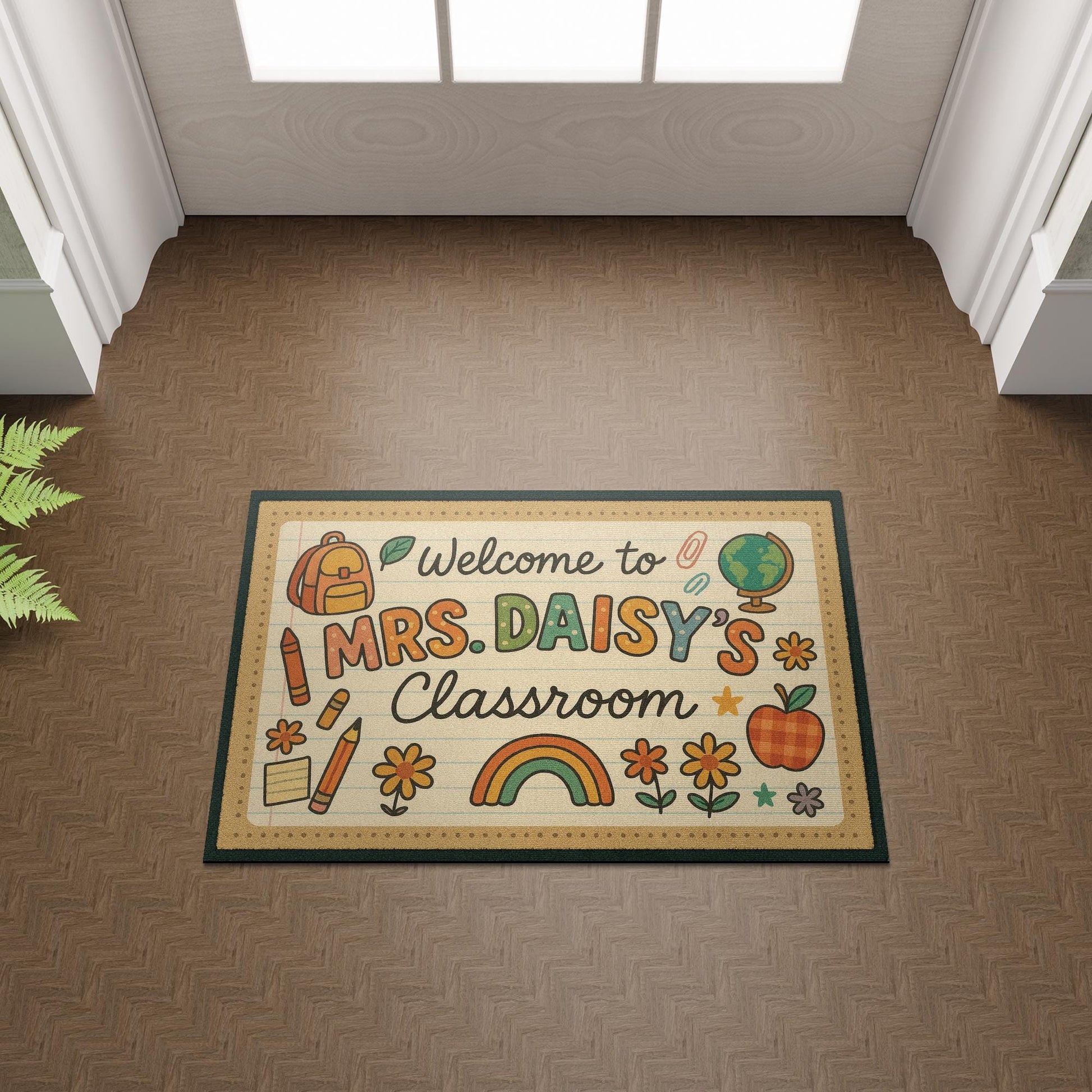 Personalized Classroom Doormat, Teacher Welcome Mat, Custom School Rug, Cute Back to School Decor, Gift for Teachers