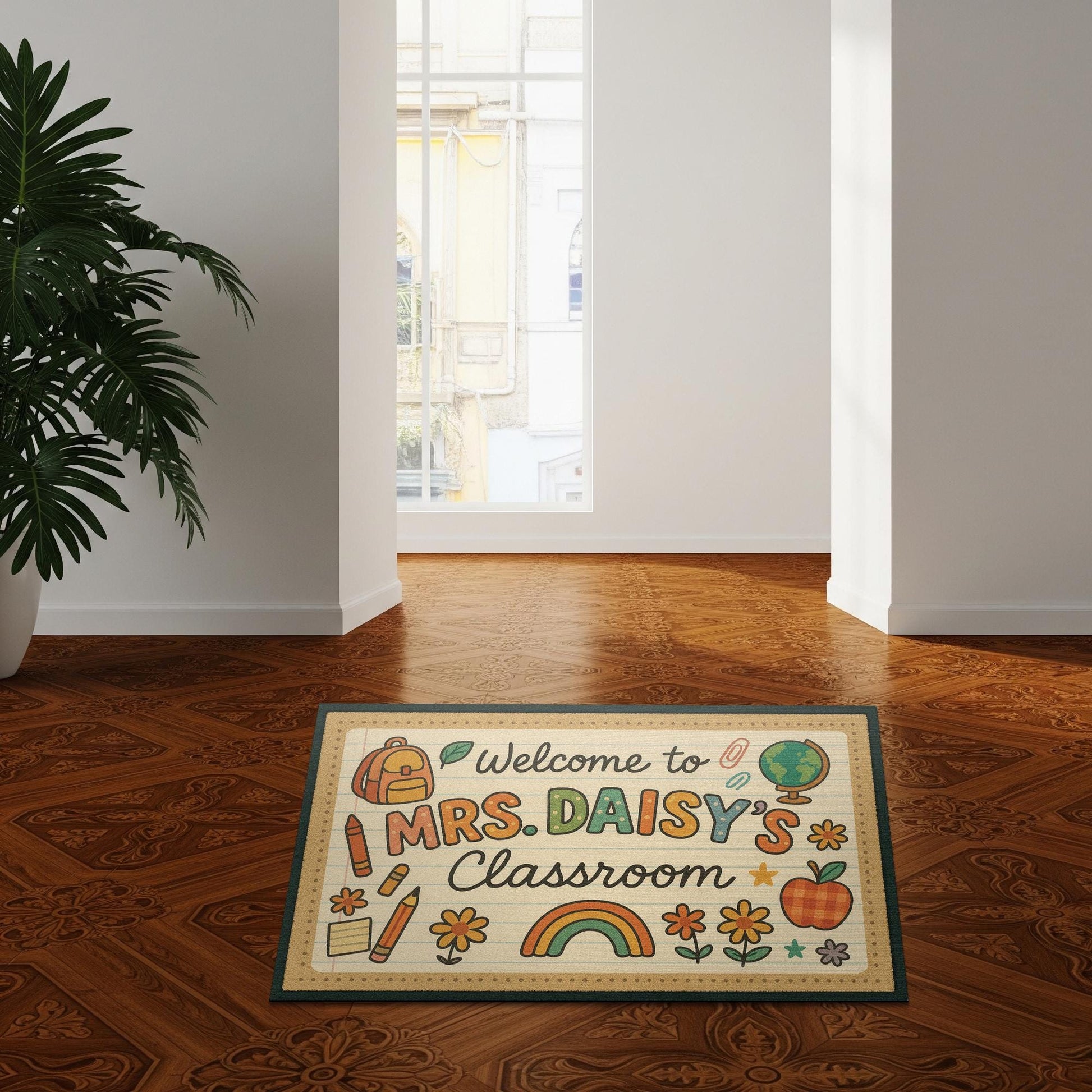 Personalized Classroom Doormat, Teacher Welcome Mat, Custom School Rug, Cute Back to School Decor, Gift for Teachers