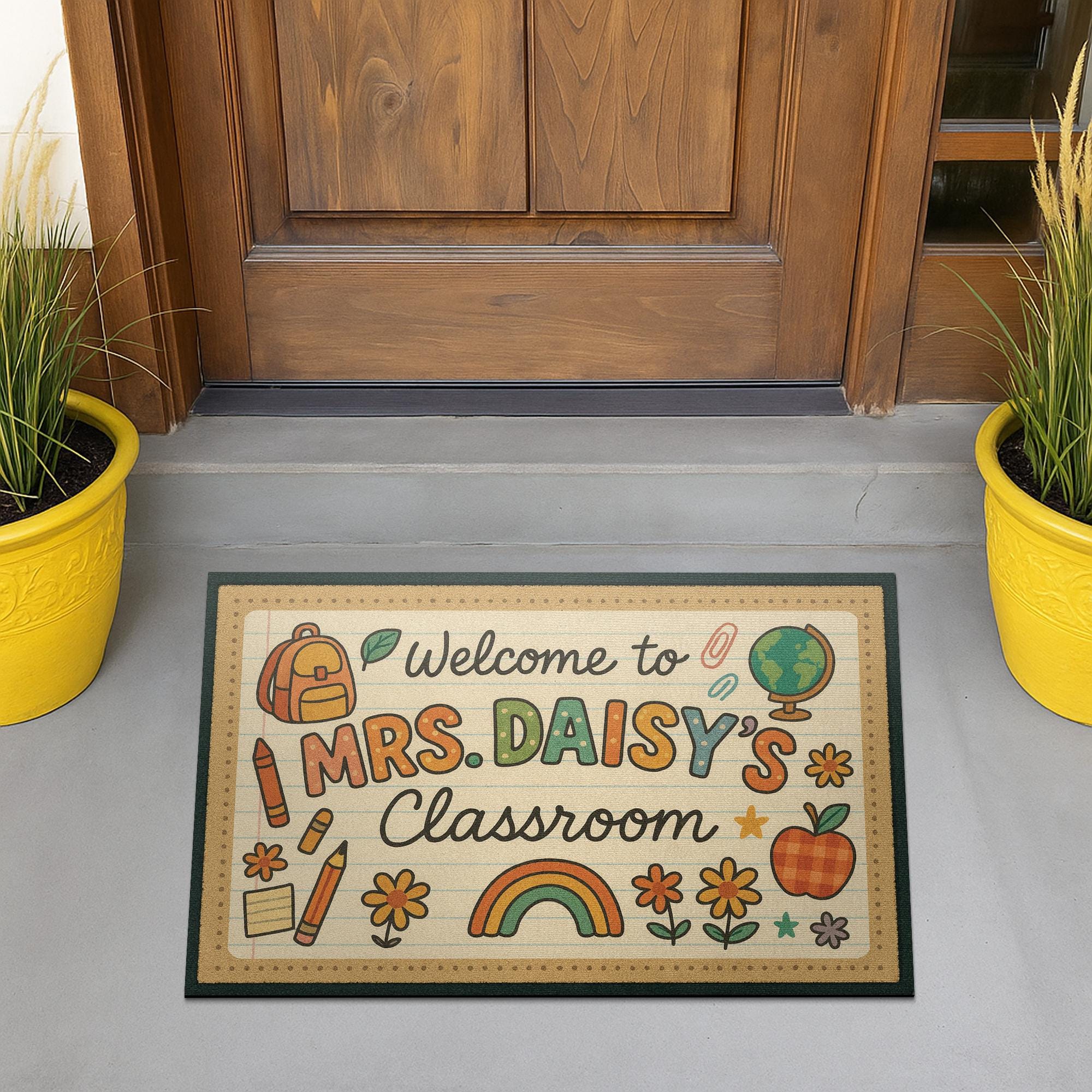 Personalized Classroom Doormat, Teacher Welcome Mat, Custom School Rug, Cute Back to School Decor, Gift for Teachers