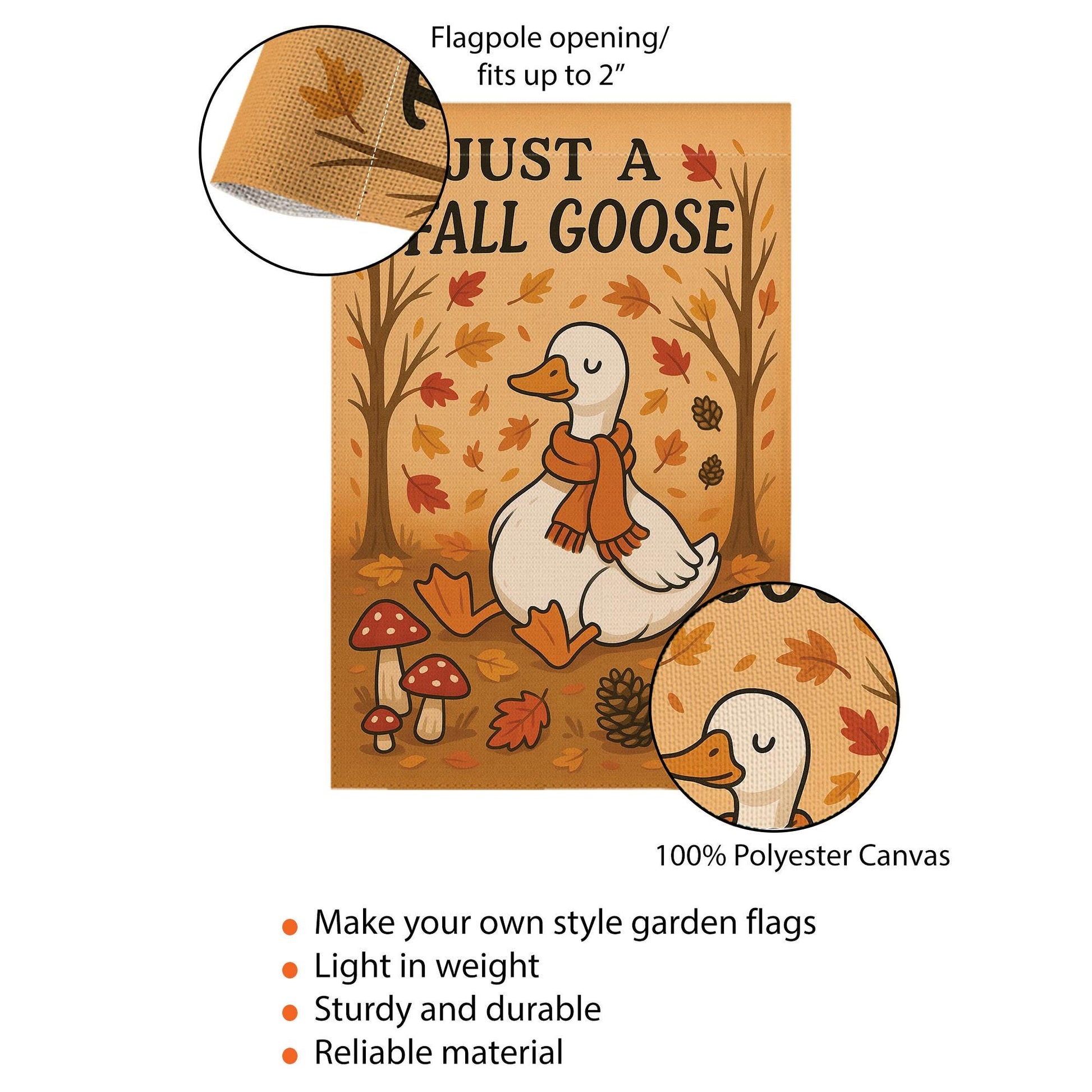 Just a Fall Goose Garden Flag, Cute Autumn Yard Decor, Cozy Goose Outdoor Flag, Funny Thanksgiving Garden Banner