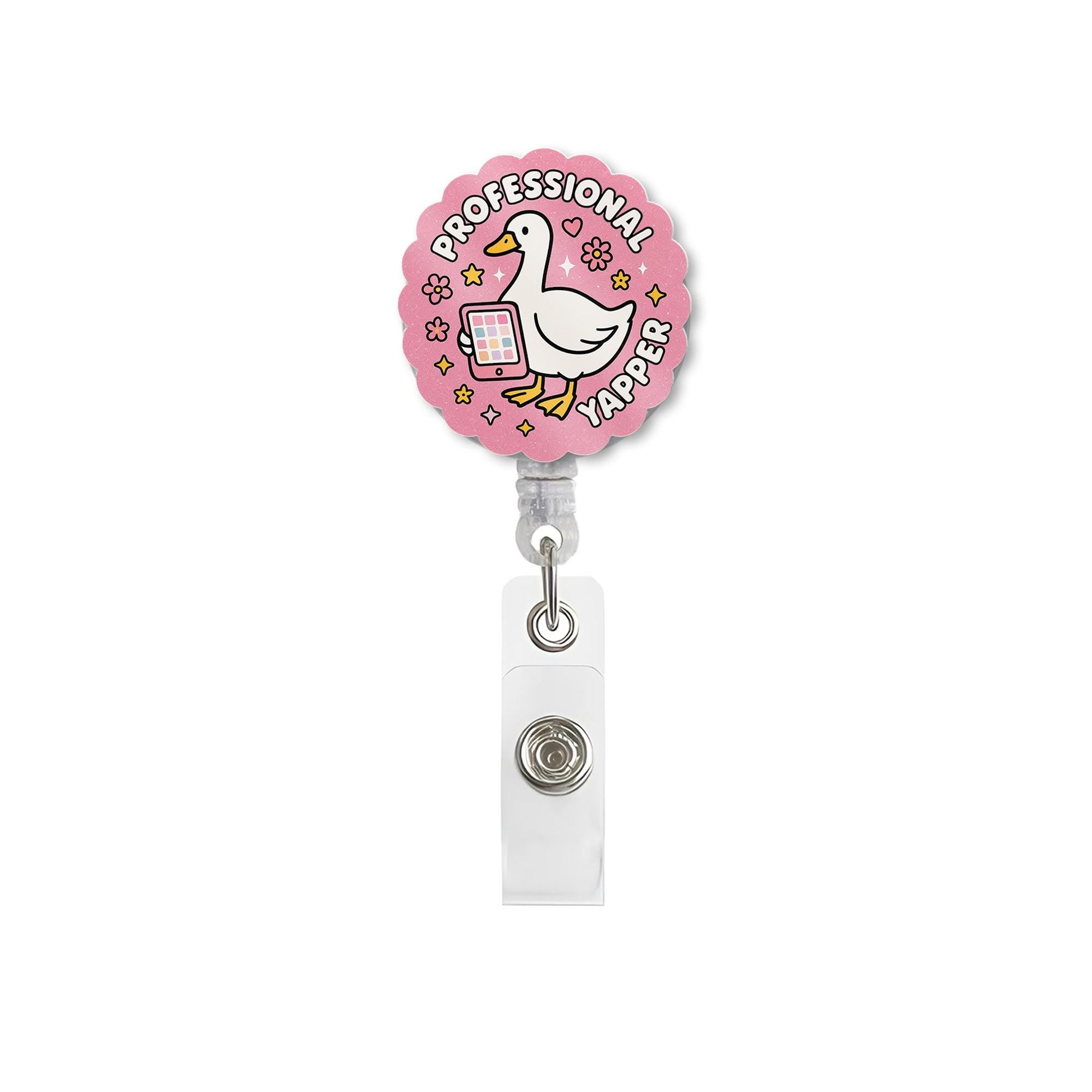 Goose Badge Reel, Professional Yapper Badge Holder, Cute Nurse ID Clip, Funny Retractable Reel for Teacher, Coworker Gift Idea