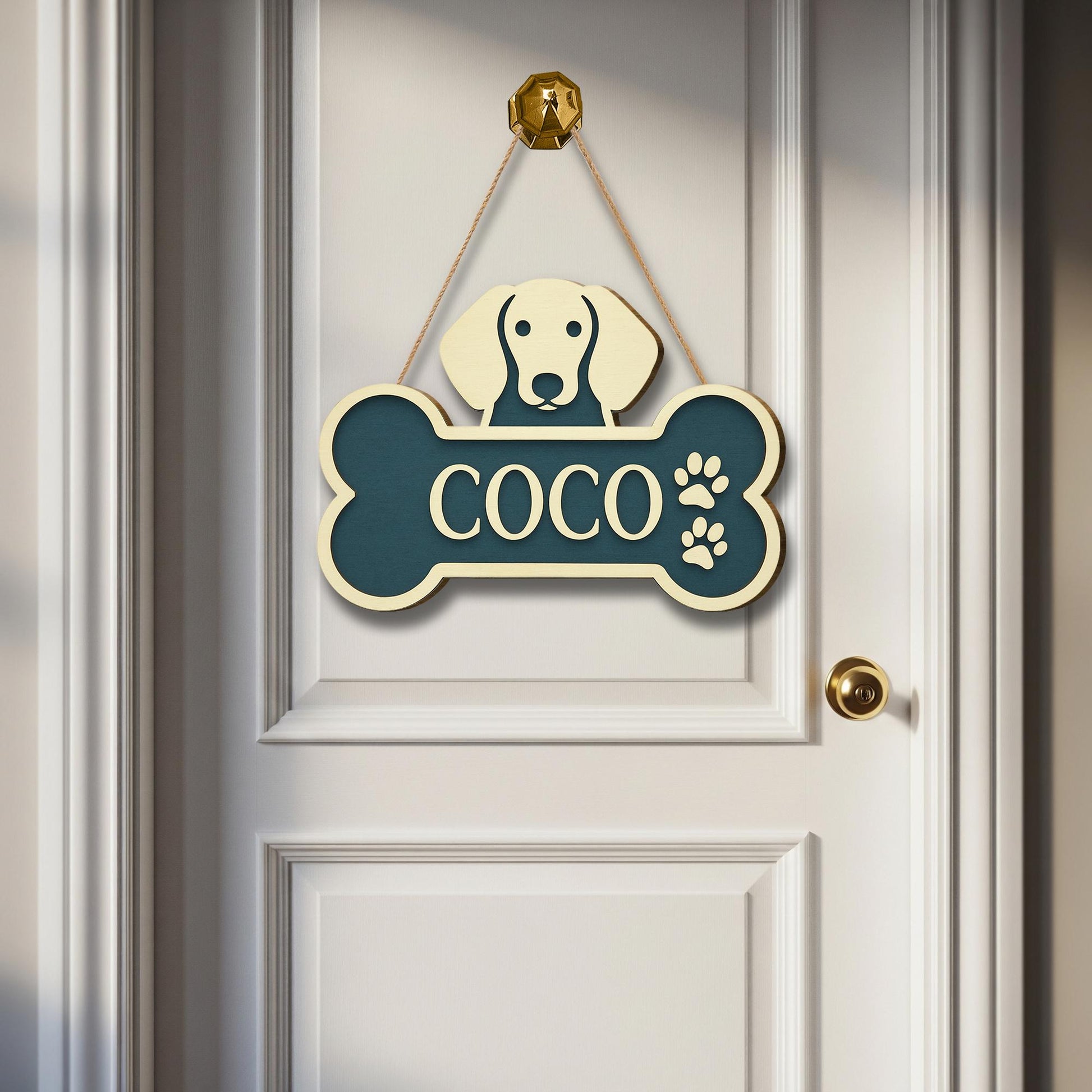 Custom Dog House Name Sign | Personalized Bone Door Hanger with Pet Breed | Outdoor Kennel Plaque | Dog Lover Gift | Puppy Room Wall Decor