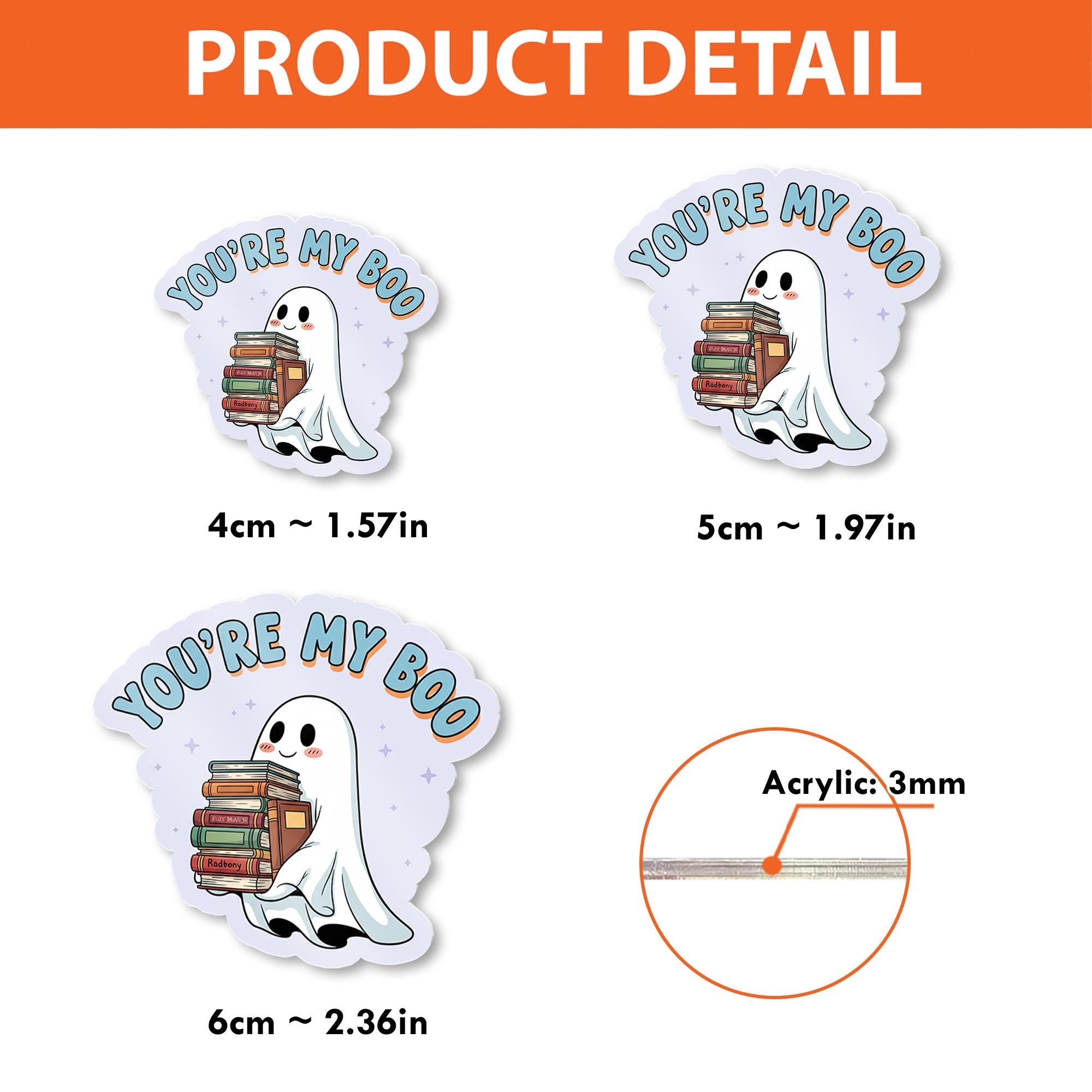 You're My Boo Ghost Badge Reel, Cute Bookish ID Holder, Book Lover Gift for Teacher Librarian, Retractable Nurse Badge Clip