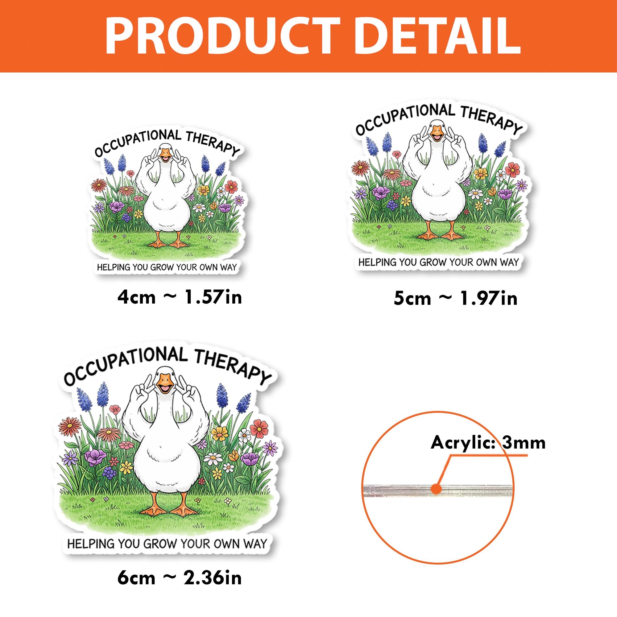 Goose Occupational Therapy Badge Reel – Funny OT ID Clip for Therapist, Helping You Grow Your Own Way, Cute Garden Name Holder