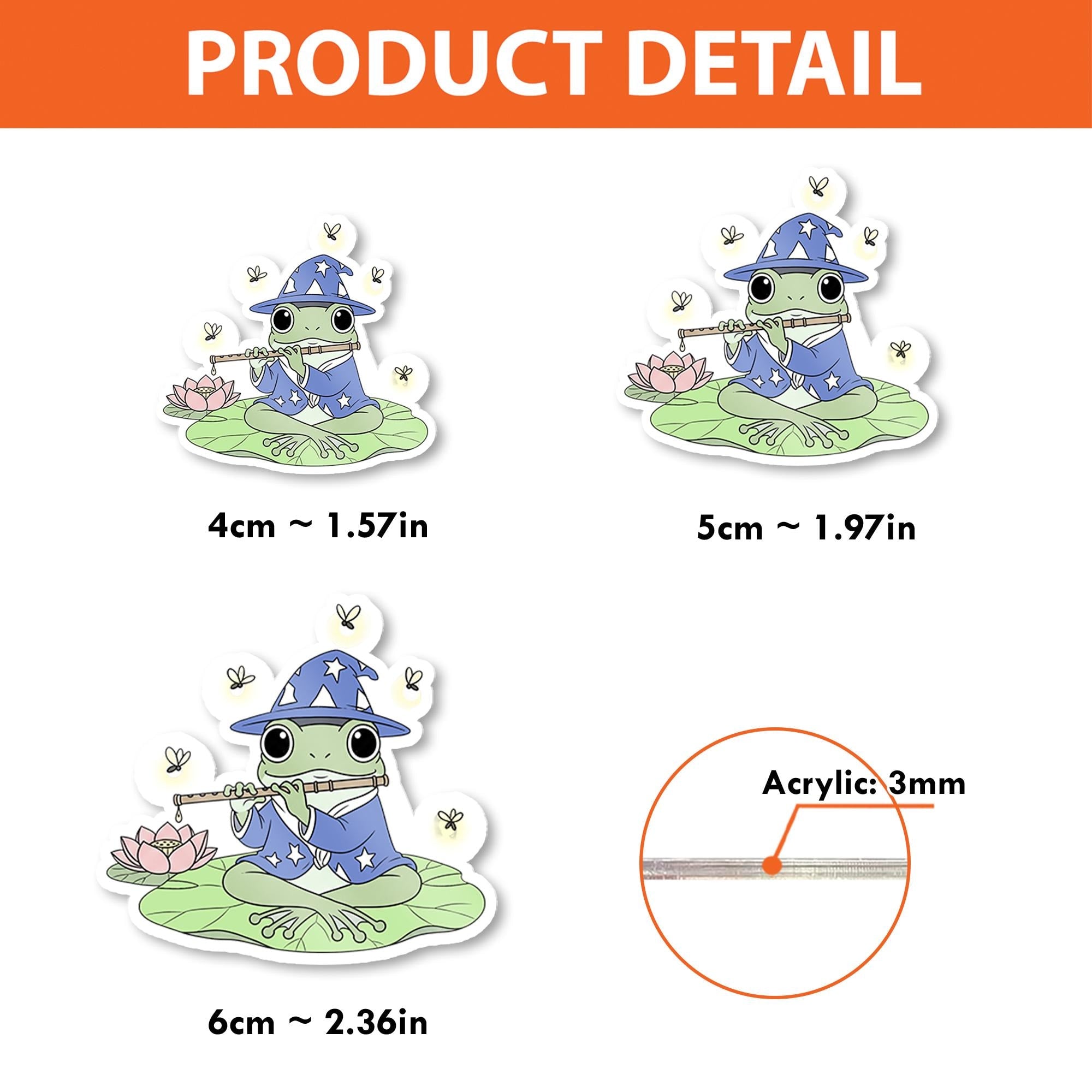 Wizard Frog Badge Reel – Cute Retractable ID Clip for Nurses, Teachers, or Students, Frog Playing Flute on Lily Pad, Fantasy Gift Idea