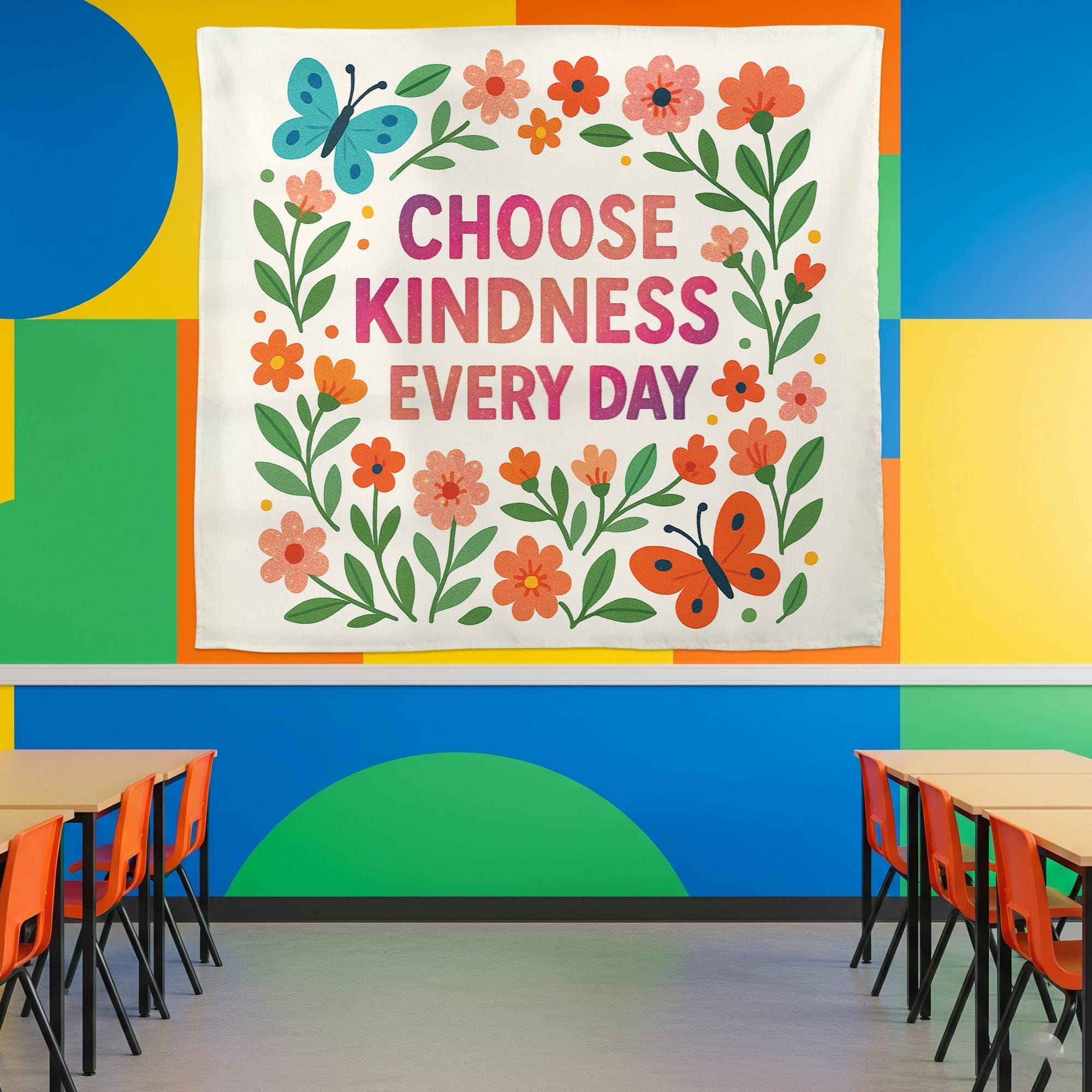 Welcome to the Speech Room Wall Art, SLP Office Decor, Speech Therapy Tapestry, Colorful Classroom Banner, Therapist Door Sign