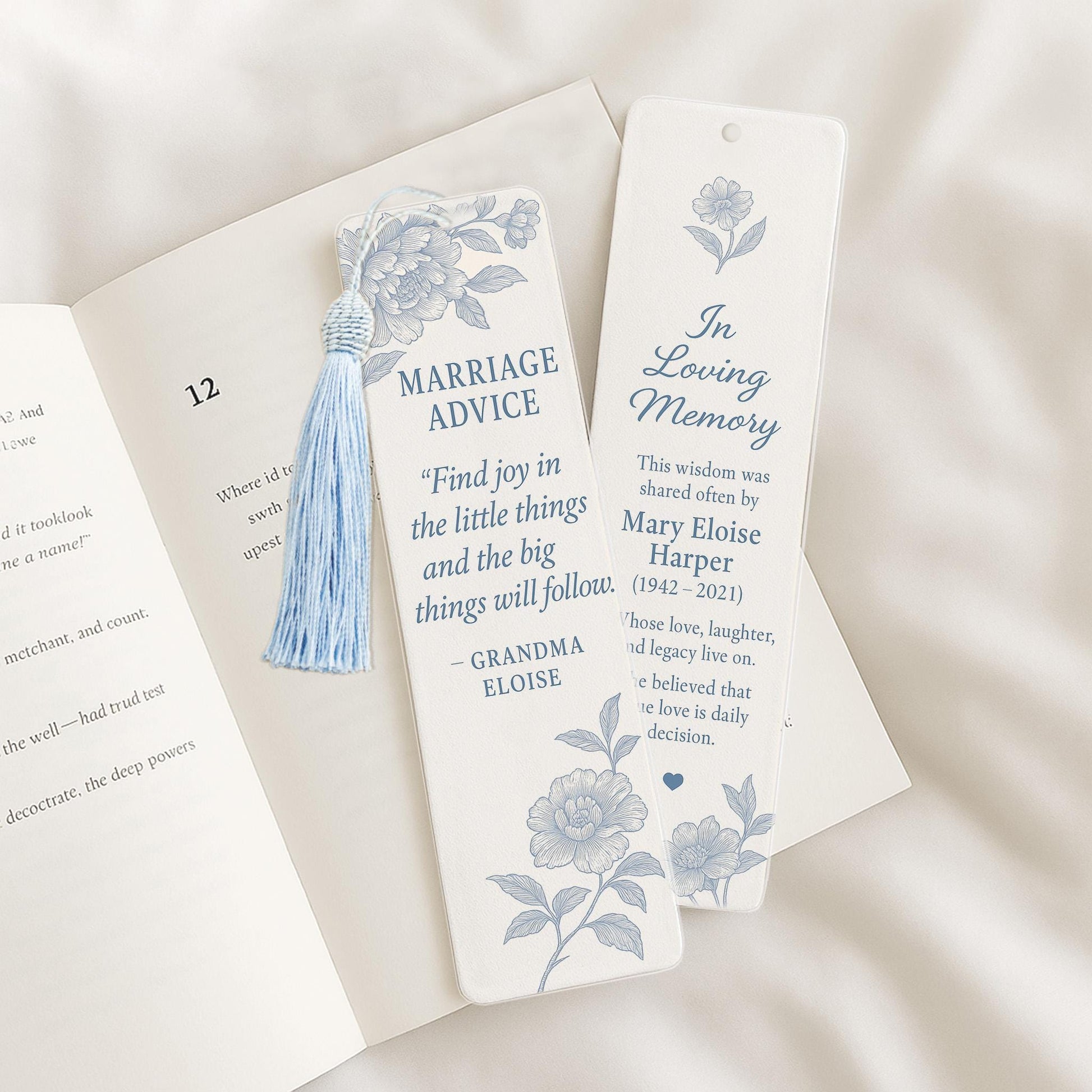 Custom Wedding Leather Vow Notebook + Acrylic Bookmark – Personalized Ceremony Journal Keepsake Gift