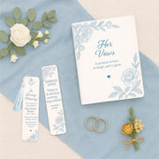 Custom Wedding Leather Vow Notebook + Acrylic Bookmark – Personalized Ceremony Journal Keepsake Gift