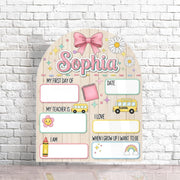 Custom First Day of School Sign, Personalized Name Milestone Board, Back to School Decor Flag
