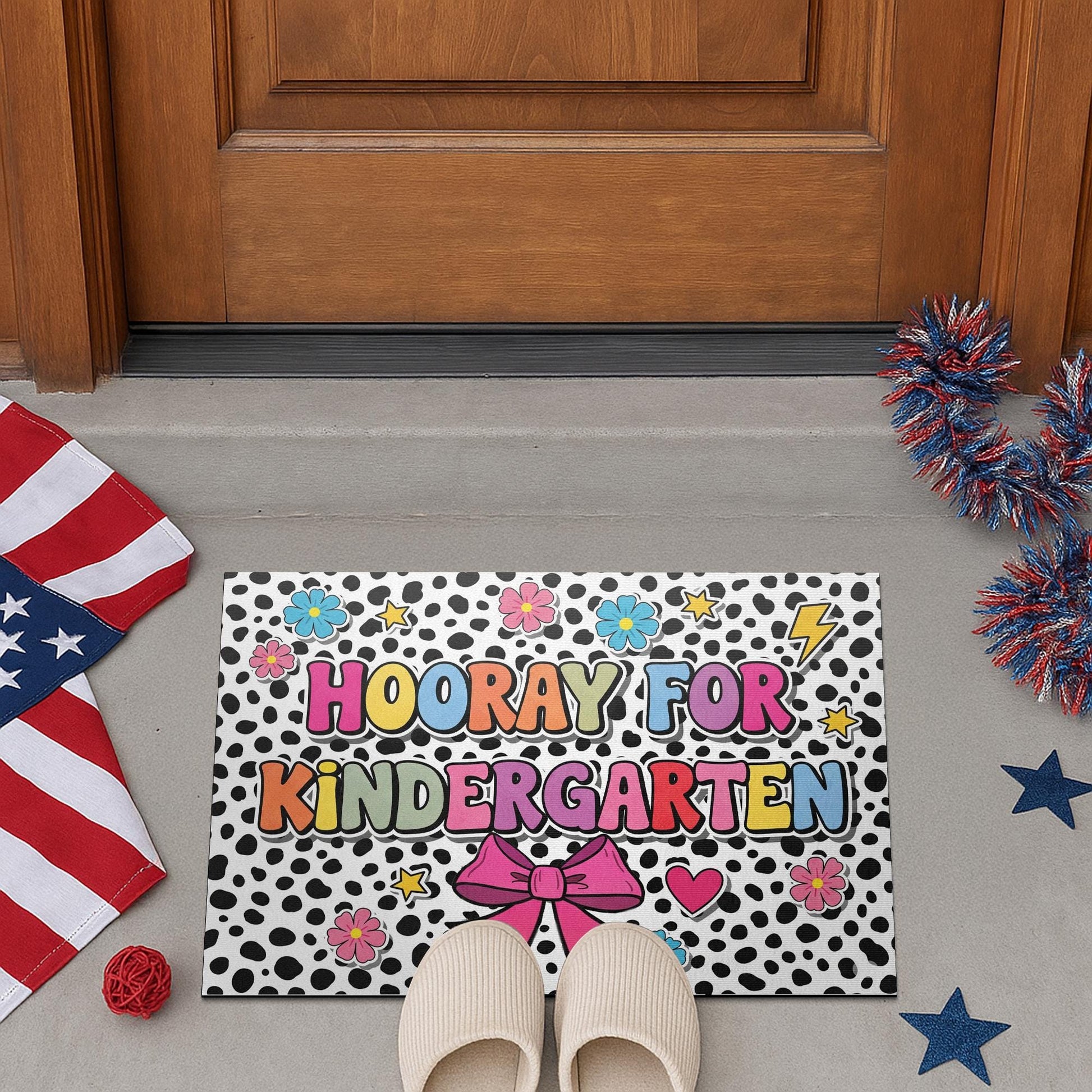 Hooray for Kindergarten Doormat, Classroom Welcome Mat, Back to School Entry Rug, Teacher Gift, Cute Kindergarten Door Decor