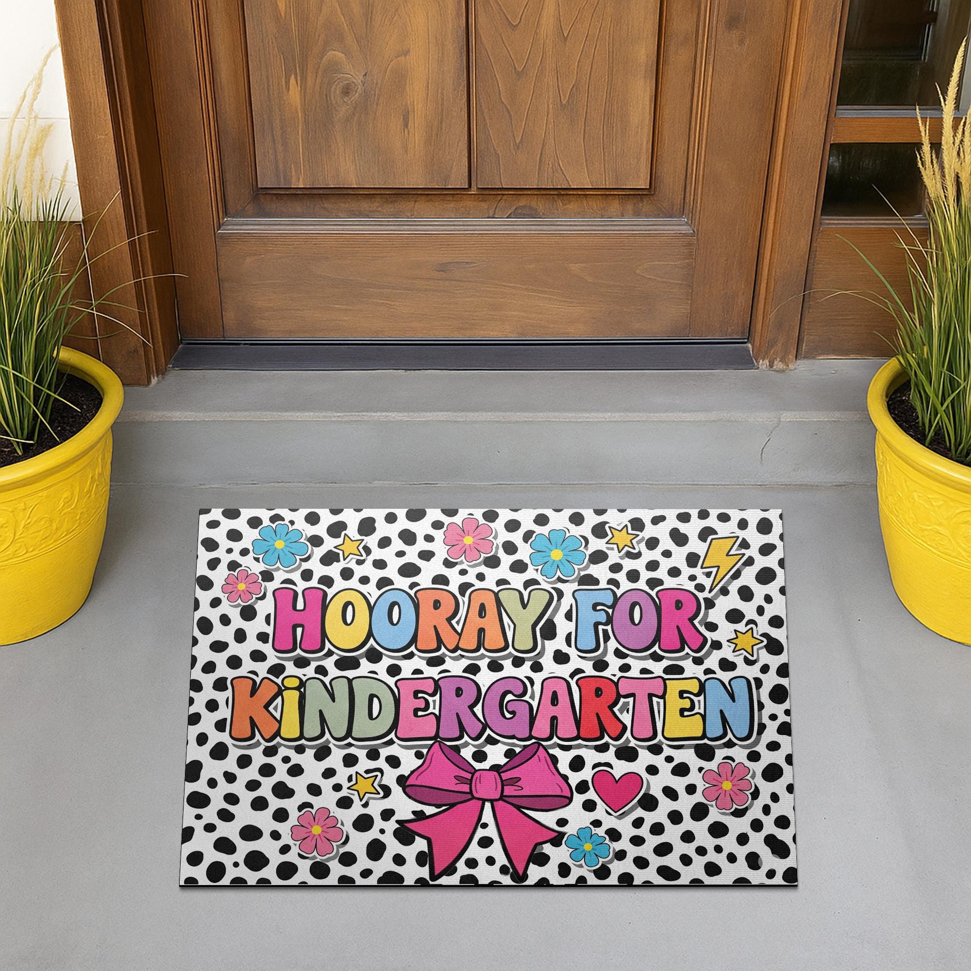 Hooray for Kindergarten Doormat, Classroom Welcome Mat, Back to School Entry Rug, Teacher Gift, Cute Kindergarten Door Decor