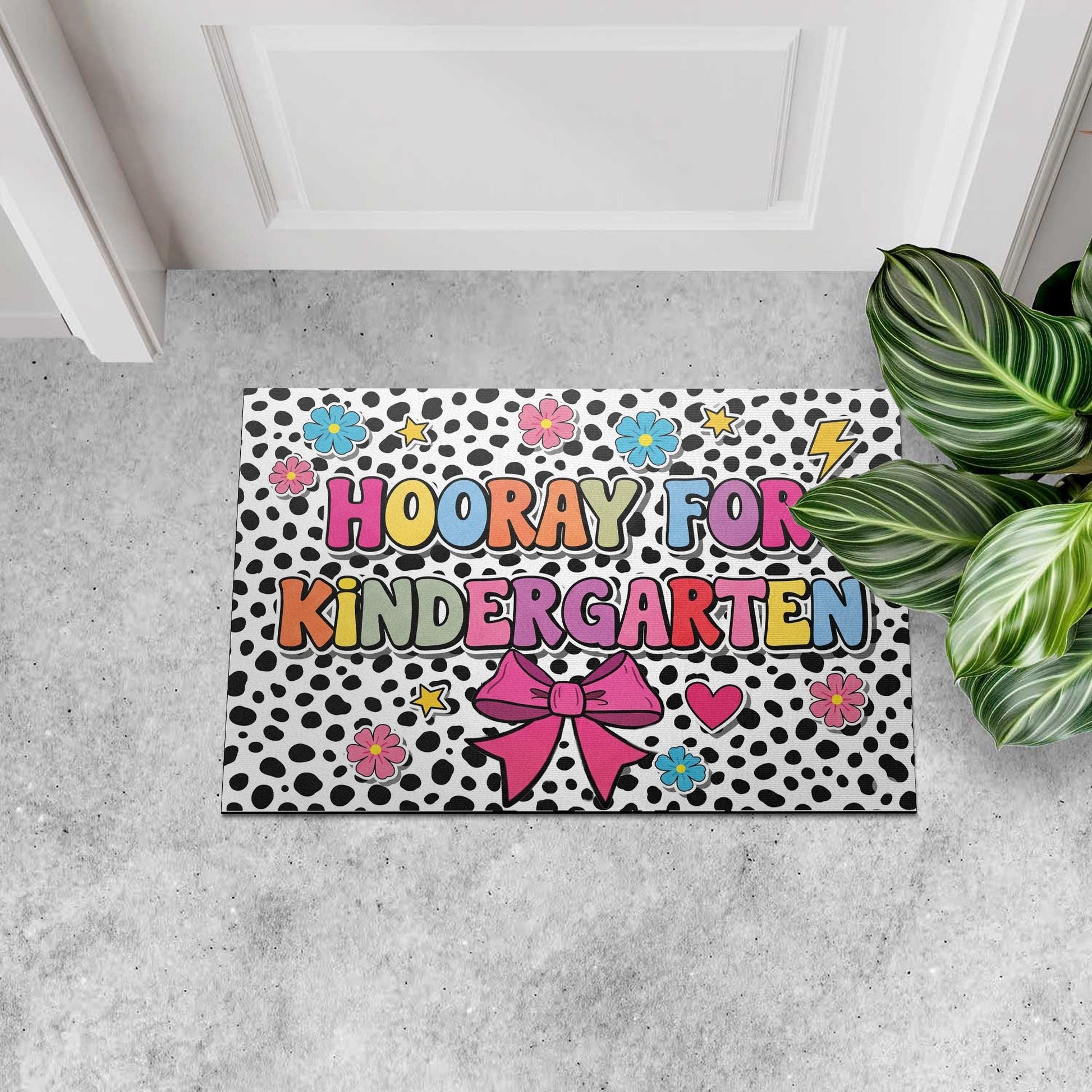 Hooray for Kindergarten Doormat, Classroom Welcome Mat, Back to School Entry Rug, Teacher Gift, Cute Kindergarten Door Decor