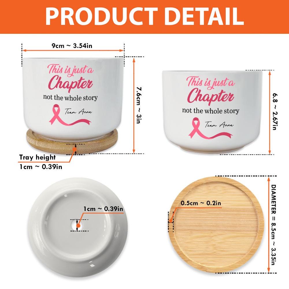 Cancer Awareness Plant Pot with Plant Marker – Support Gift, Survivor Encouragement, Healing Potted Plant for Strength