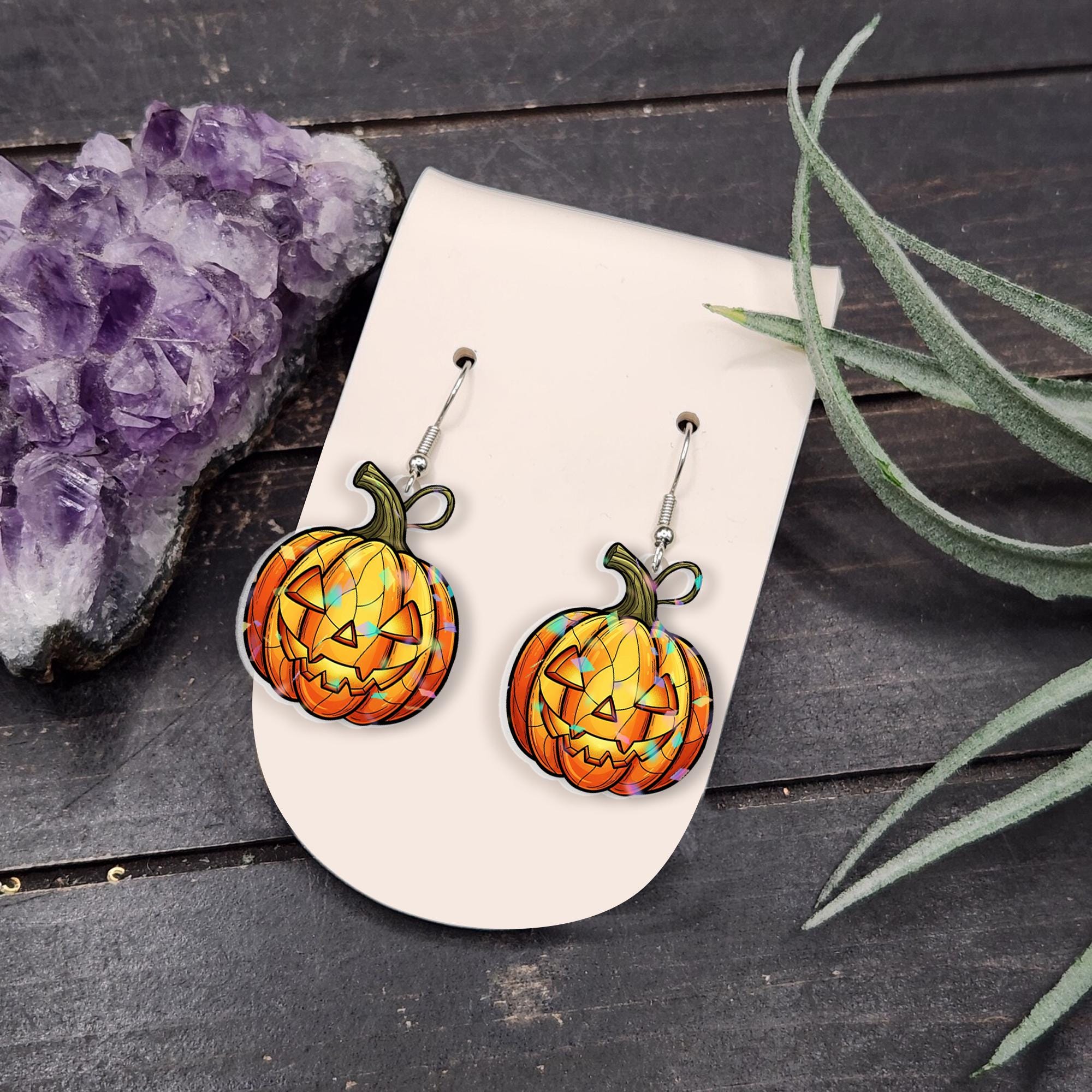 Halloween Pumpkin Earrings, Jack‑o’‑lantern Dangle Jewelry, Fall Seasonal Gift, Cute Spooky Halloween Accessory