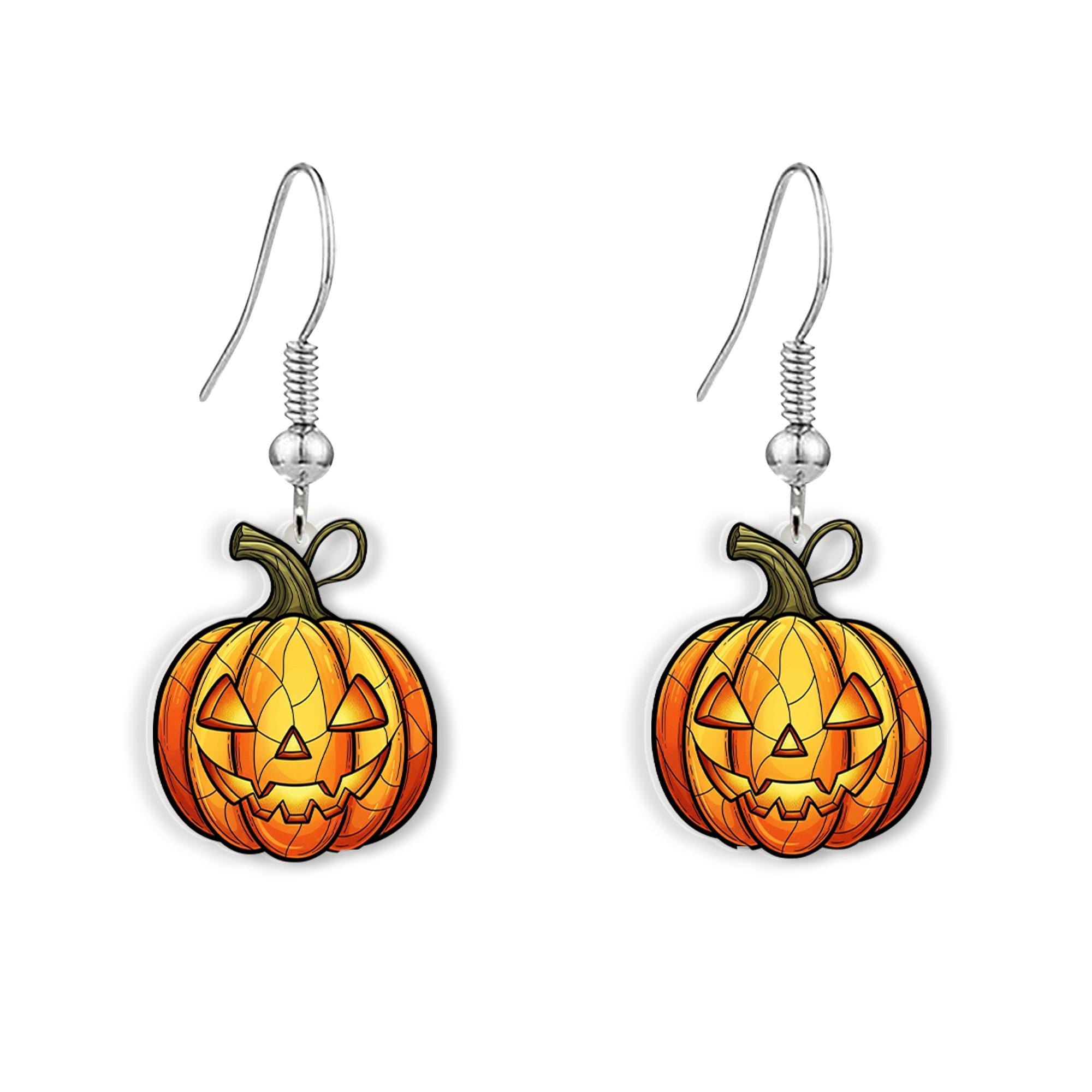 Halloween Pumpkin Earrings, Jack‑o’‑lantern Dangle Jewelry, Fall Seasonal Gift, Cute Spooky Halloween Accessory