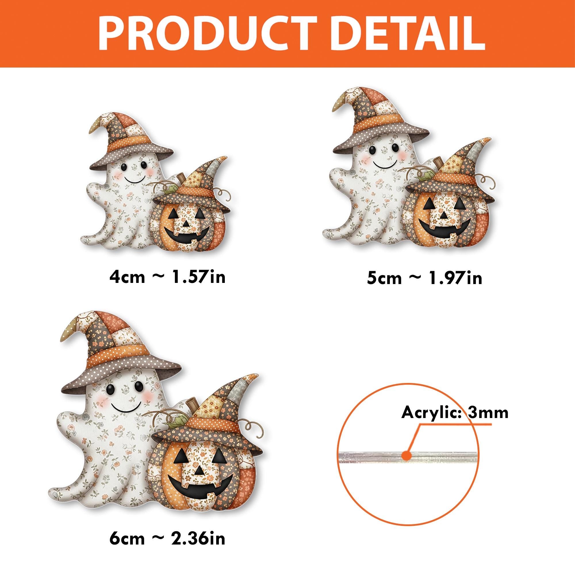 Cute Halloween Ghost & Pumpkin Badge Reel, Ghost Jack‑o’‑lantern ID Holder, Spooky Fall Nurse Badge Accessory