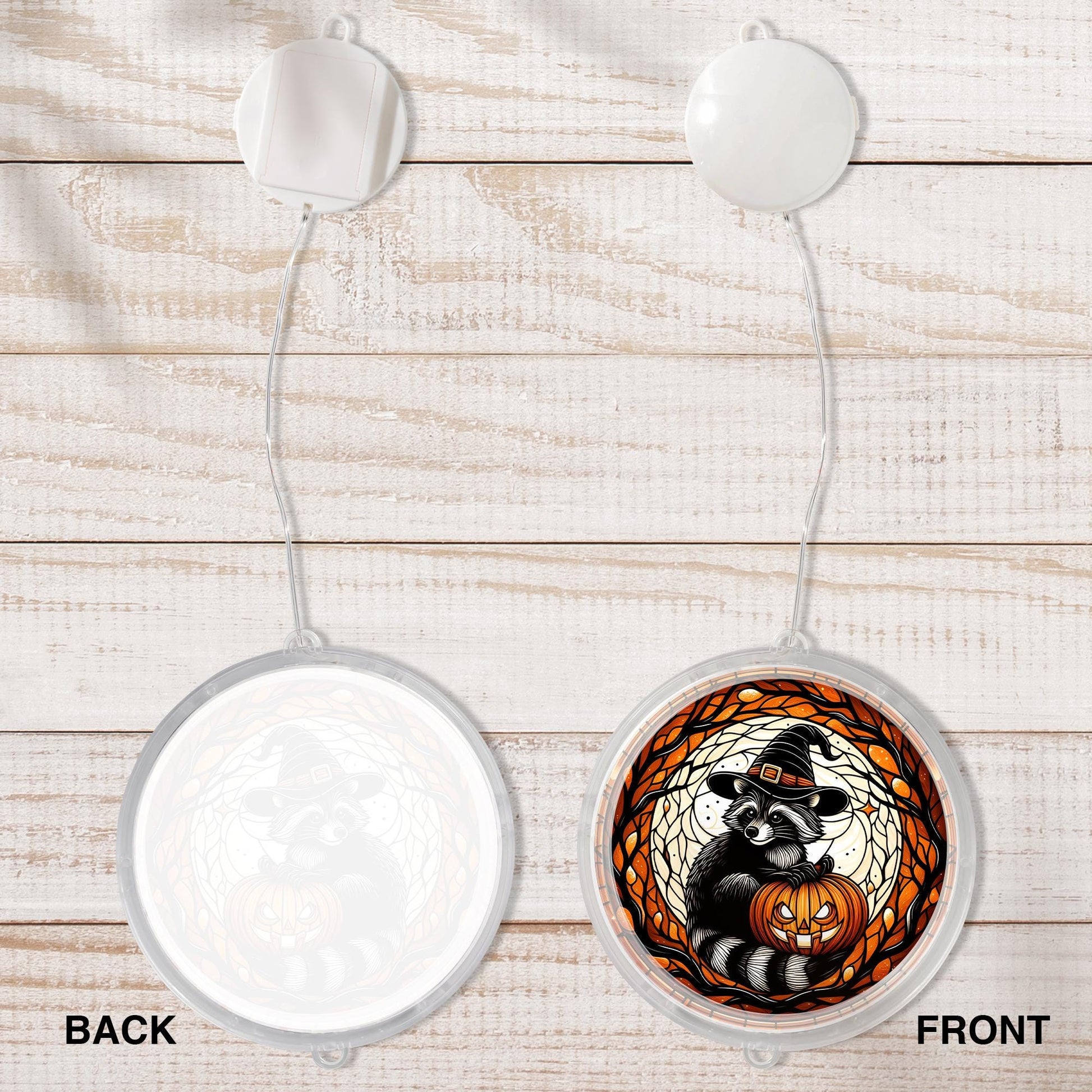 Halloween Raccoon LED Light: Spooky Pumpkin, Witch Hat Decor