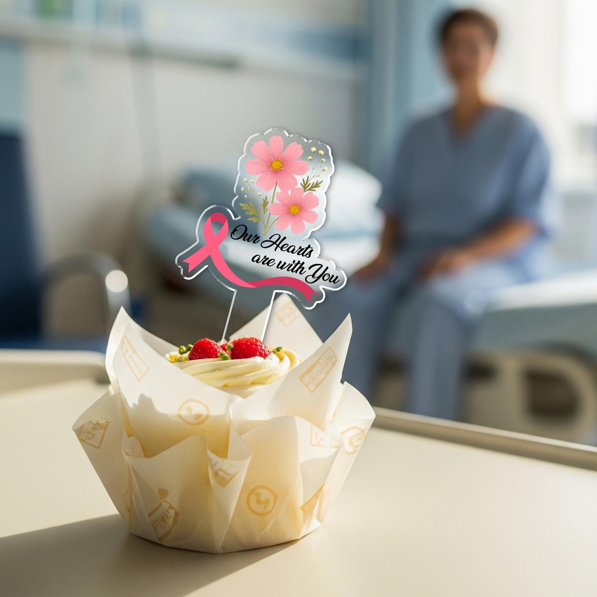 Custom Cancer Awareness Bouquet Topper | Personalized Flower Arrangement Pick | Support & Encouragement Gift for Patient Recovery