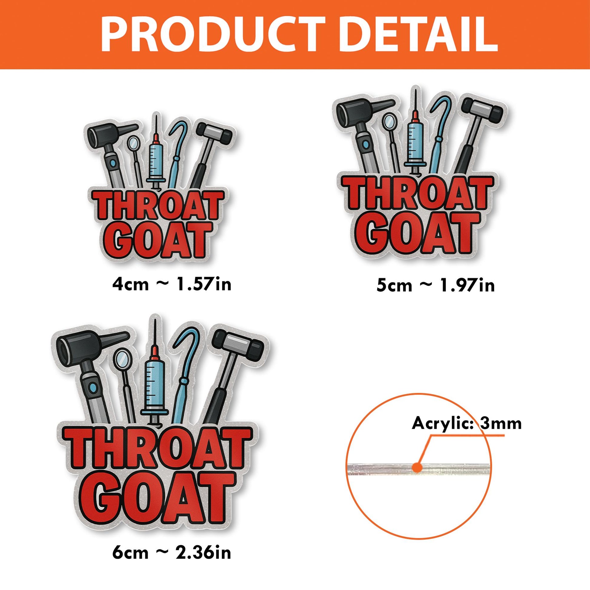 Throat Goat Badge Reel ,  Funny Medical Humor ID Holder for Nurses, RTs, CRNAs & Med Staff, Medical Badge Reel, Funny Badge, RT Badge Reel
