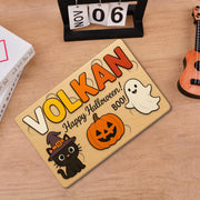 Personalized Halloween Wooden Puzzle for Kids, Custom Name Toddler Toy, Montessori Learning Gift, Pumpkin Cat Ghost Puzzle