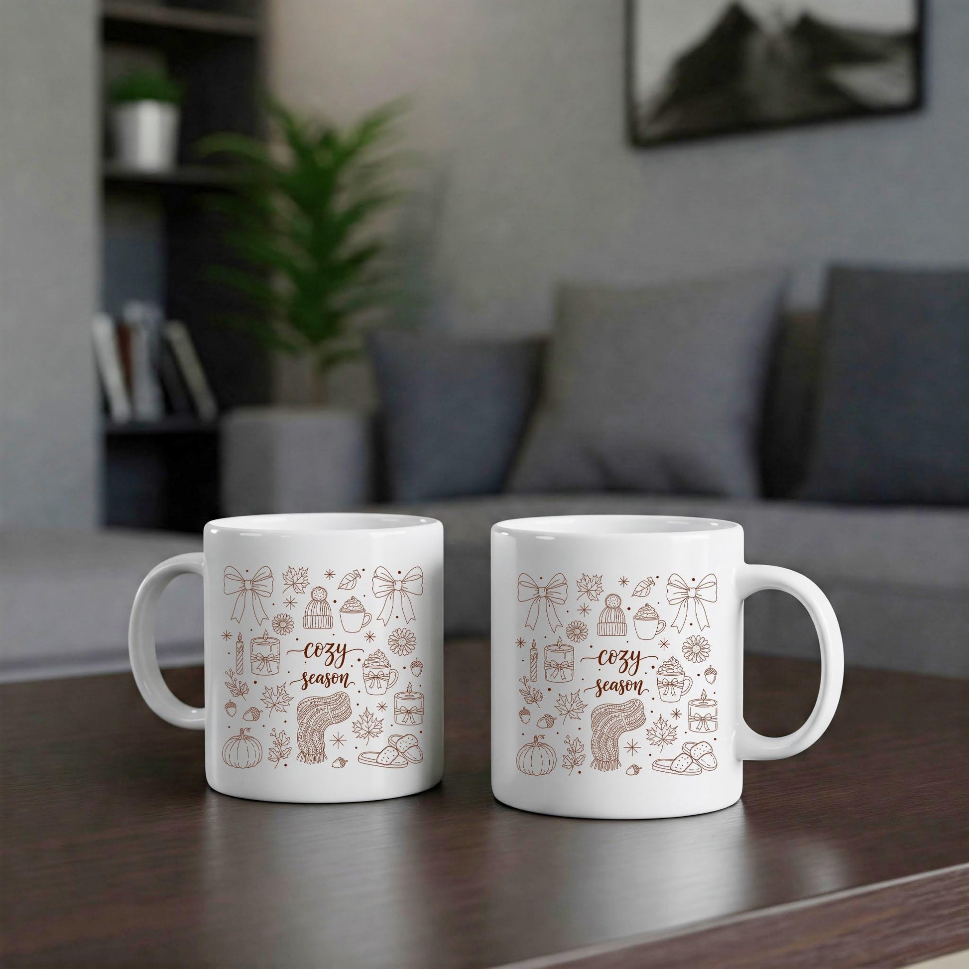 Cozy Season Mug – Fall and Winter Coffee Cup, Cute Holiday Gift, Autumn Pumpkin Hot Chocolate Tea Mug, Seasonal Cozy Kitchen Decor