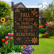 Fall Garden Flag - Autumn Outdoor Yard Decor, Seasonal Inspirational Flag, Rustic Pumpkin Floral Sign for Porch or Garden