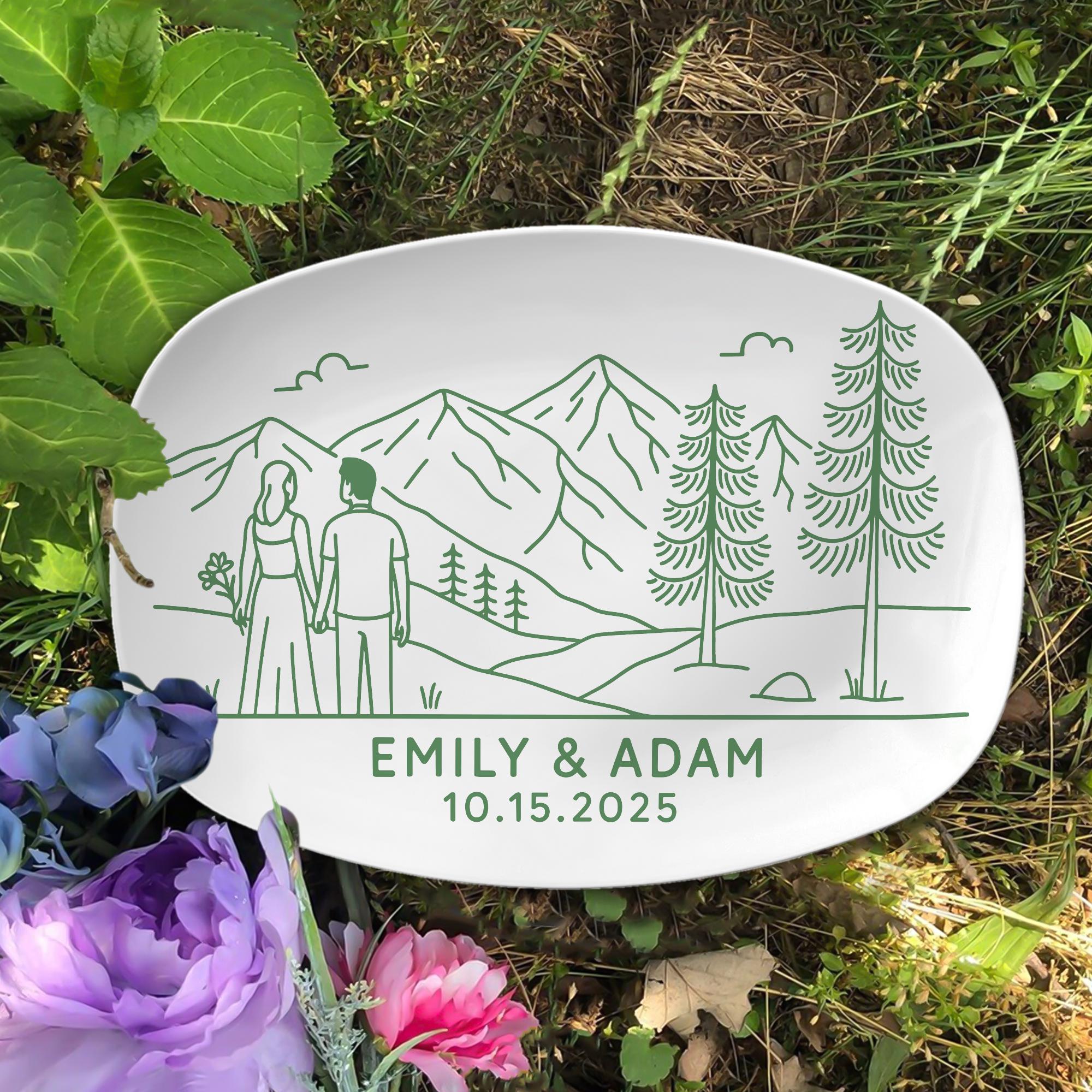 Custom Wedding Platter: Personalized Couple Name Plate, Decorative Keepsake