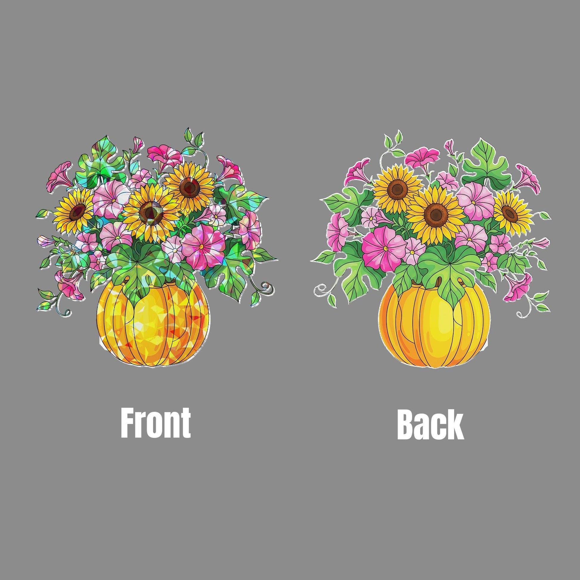 Handmade Acrylic Sunflower Pumpkin Suncatcher, Fall Window Decor, Floral Fall Light Catcher, Autumn Gift Home Accent, Home Decor Gift