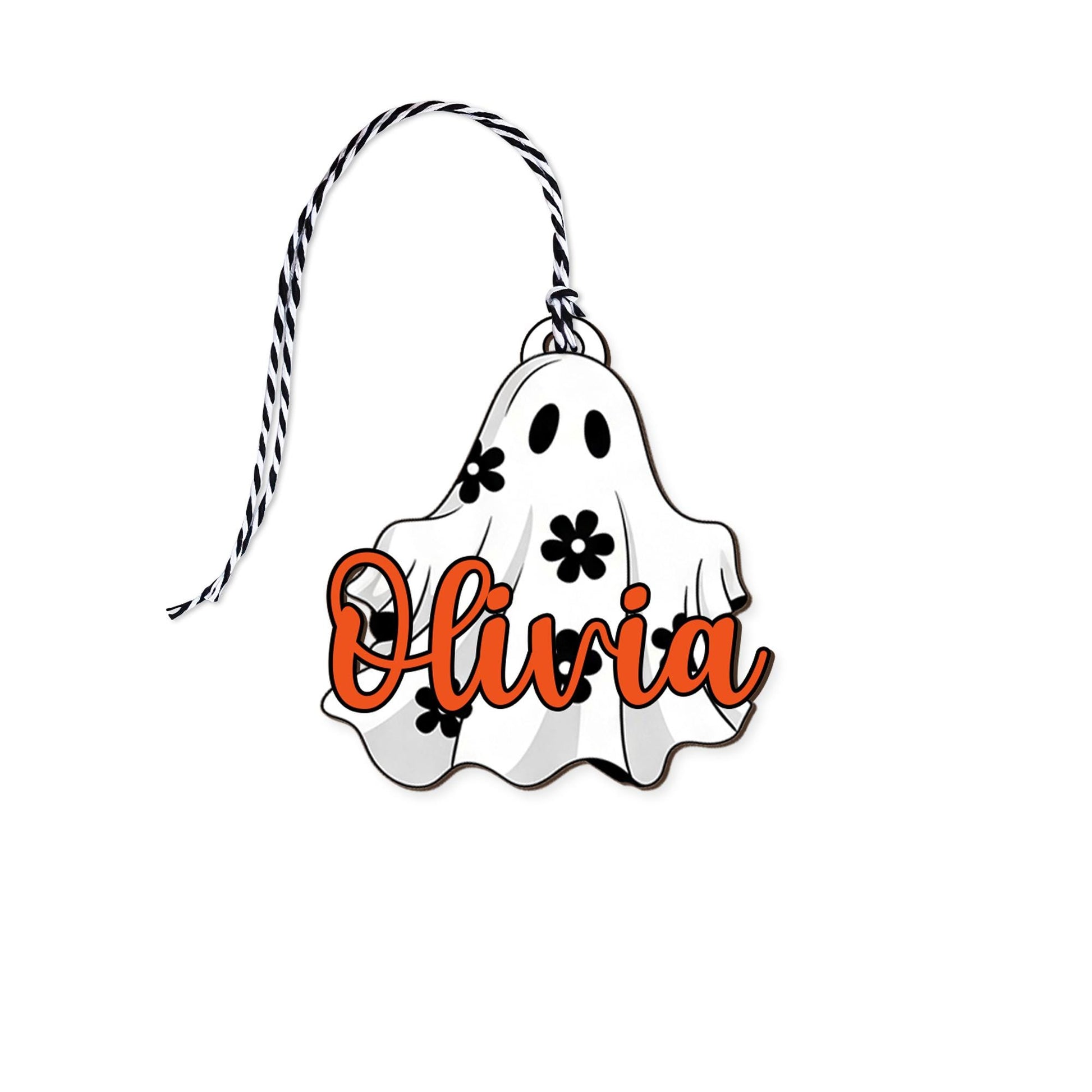 Personalized Halloween Ghost Basket Tag – Custom Name Trick or Treat Bucket Tag, Fall Basket Tag, Cute Spooky Season Name Tag, Nurse Gift